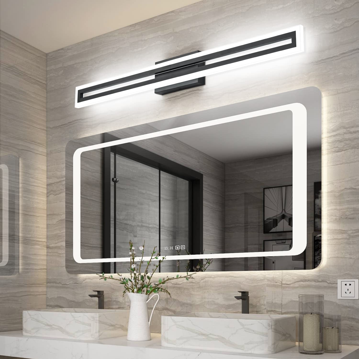 LED Vanity Light Bathroom Vanity Light,31.8 Inch Bathroom Lights Over Mirror 6000K Brushed Nickle