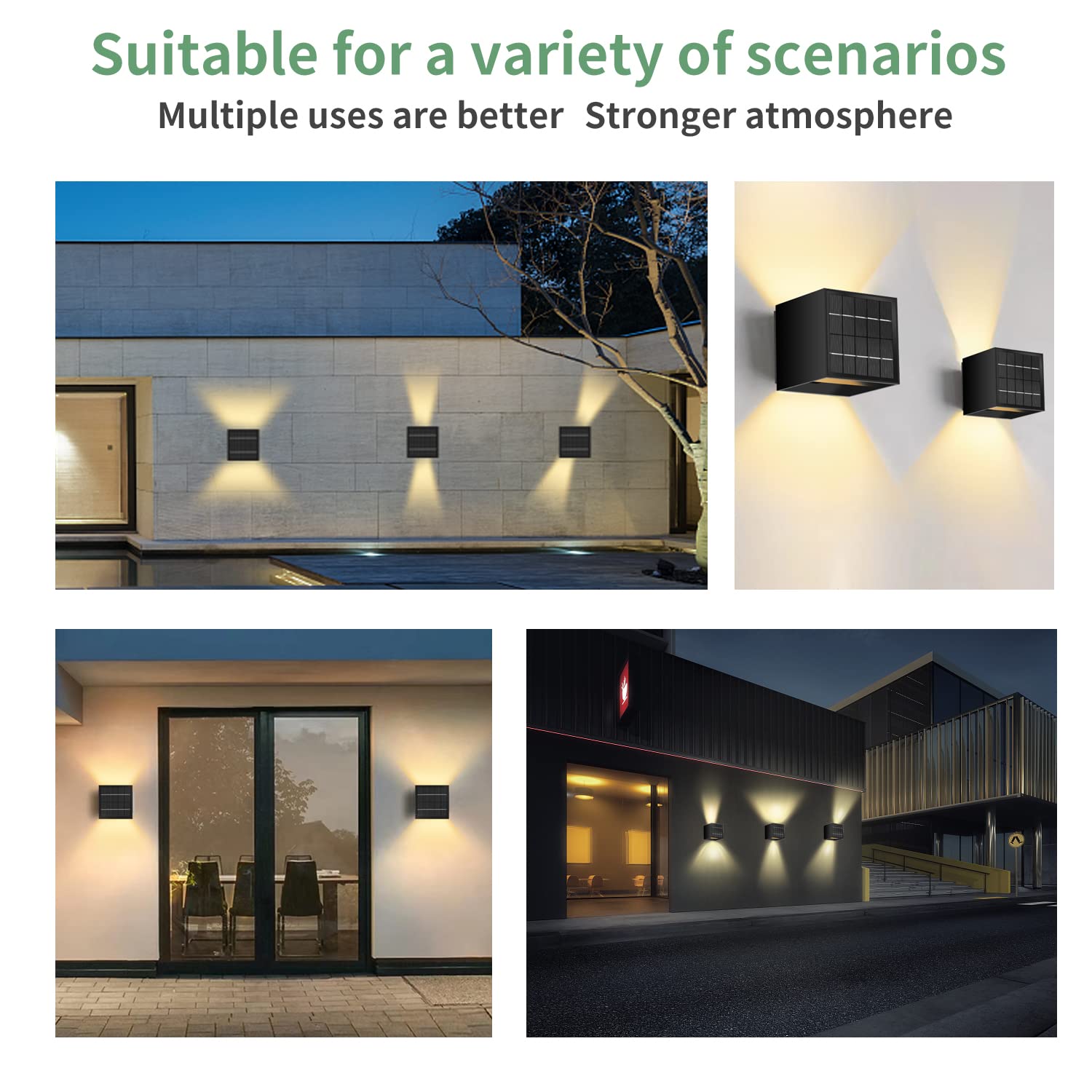 LANFU LED Aluminum Waterproof Outdoor Wall Sconce, Outdoor Wall Light 6W 100-277V 3000K Outdoor Cube Square Wall Light Warm Light 2 LEDs Black 6W Outside Wall Lights for House Patio