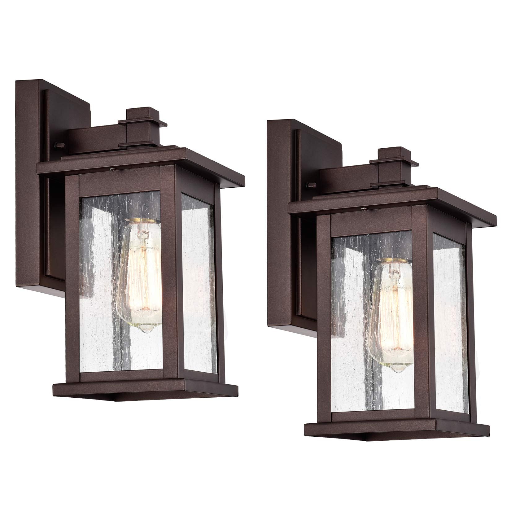 Outdoor Wall Sconce 2 Pack, 14.5 Inch Black Exterior Wall Mount Light Fixtures, Farmhouse Outside Lights for House, Garage, Porch, Patio, Yard, Hallway