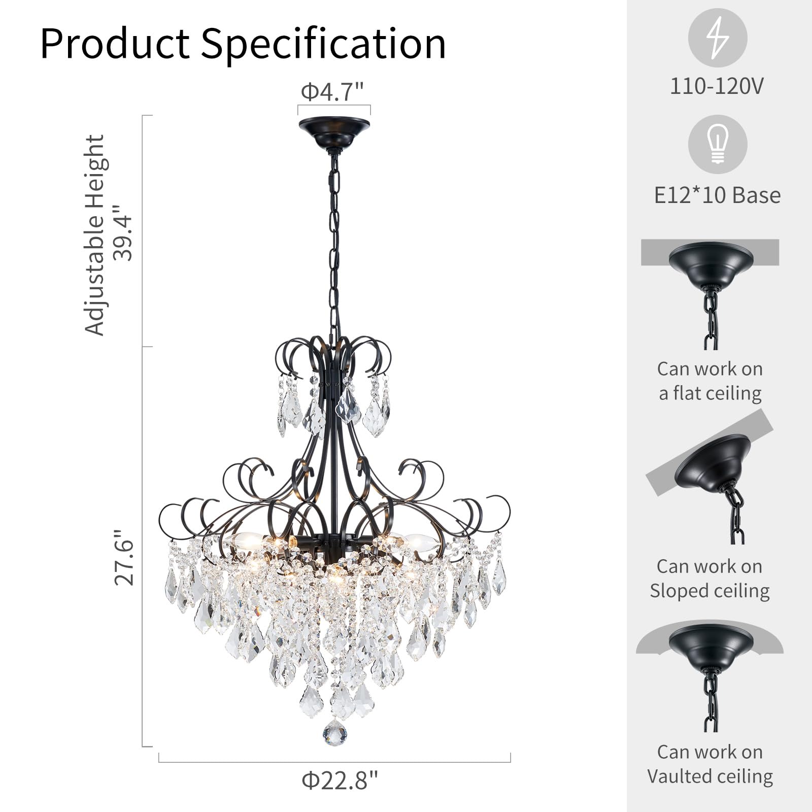 Crystal Chandelier Flushmount Ceiling Light Modern Lighting Fixture for Bedroom Hallway Bar Kitchen Bathroom, H 17.5'' x W 19.3'', E12 Base, Gold