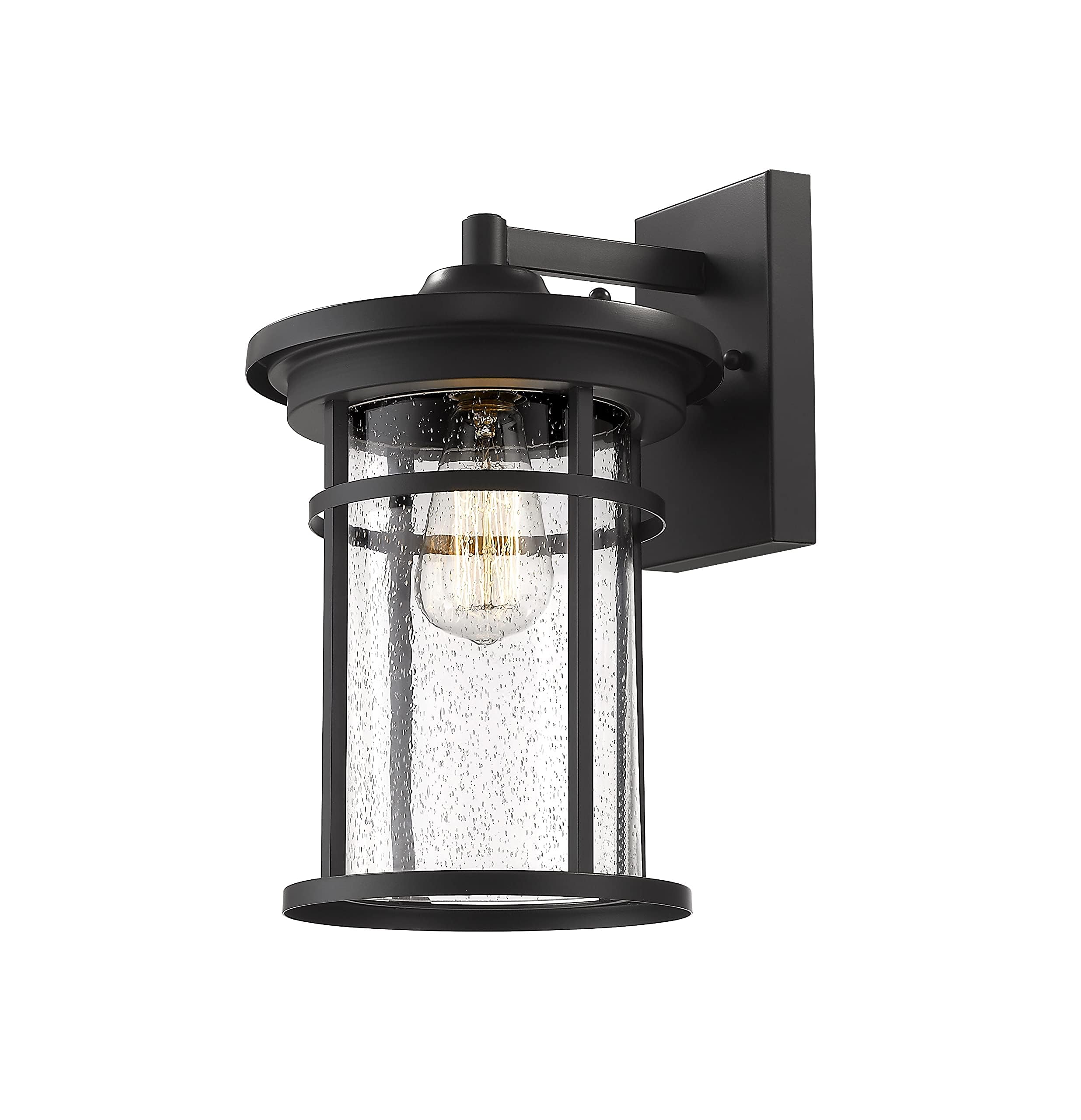 Outdoor Wall Sconces, Exterior Wall Lantern, Outdoor Wall Lighting Fixture, Outdoor Wall Mounted Lights, Outdoor Wall Lights for Patio, Porch, Garden,Balcony (Black, 12" H)