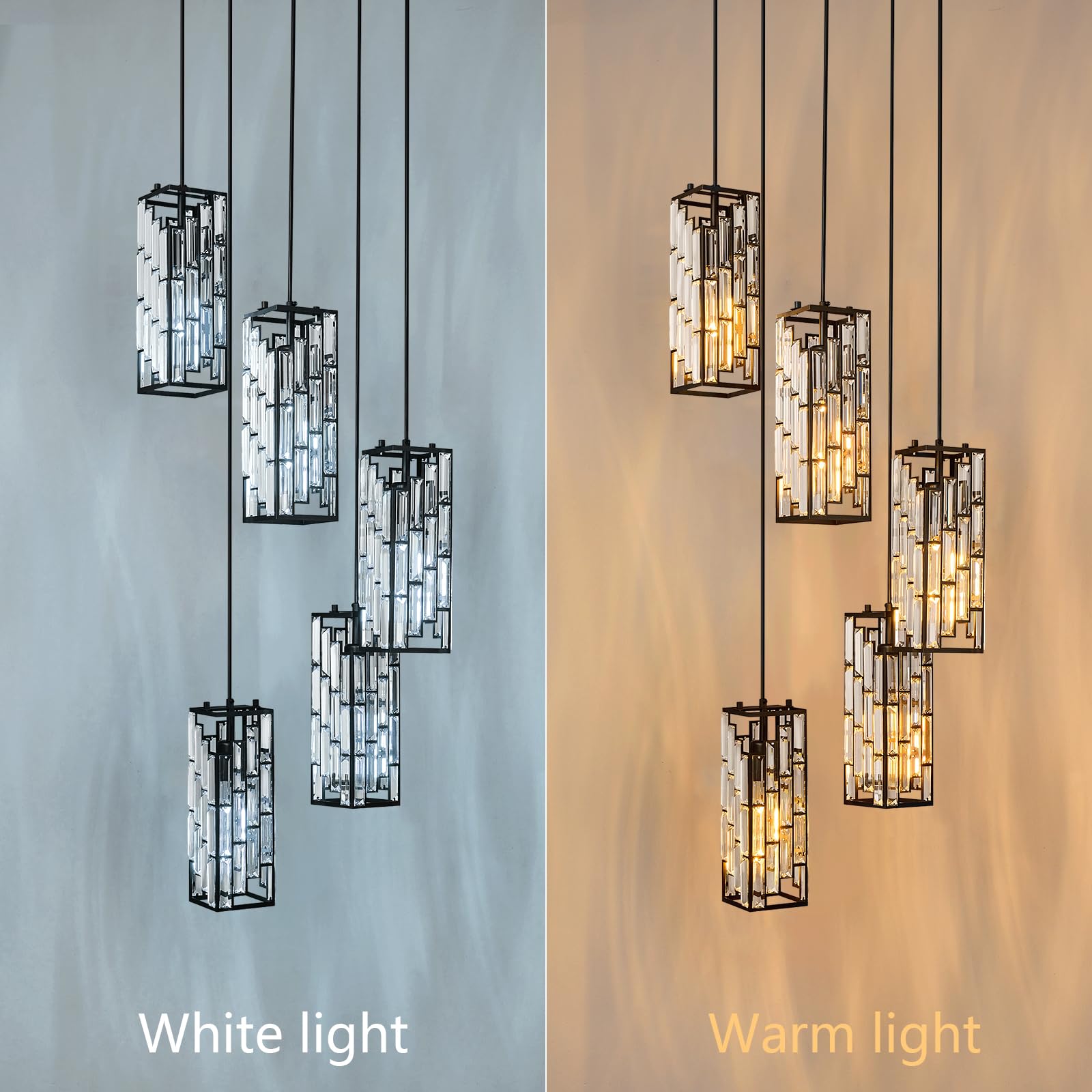 Gold Pendant Lighting Modern Pendant Light, Mini Crystal Chandeliers,Adjustable Pendant Light Fixture for Kitchen Island Dinning Room Bedroom (3 Pack)