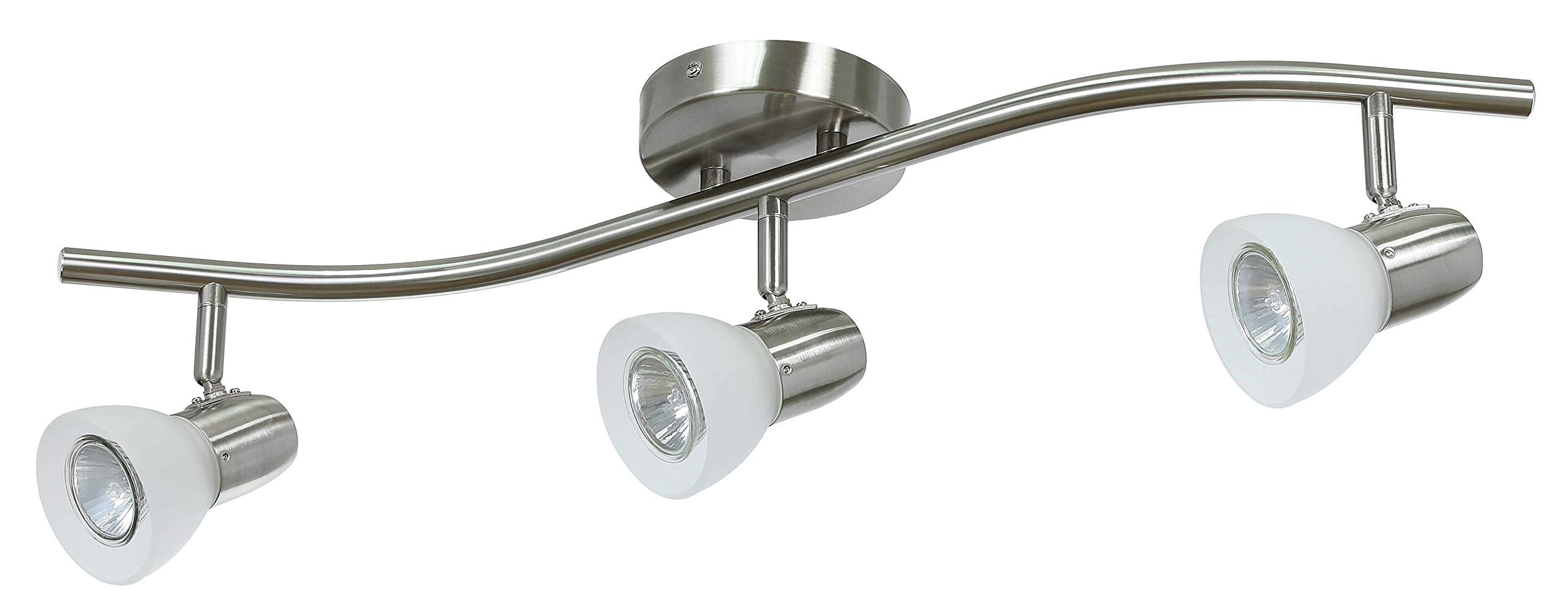 Track Light, 4 Light Kitchen Track Lighting, Modern S-Shaped Ceiling Track Light Bar Brushed Nickel Finish XB-TR1223-4-BN