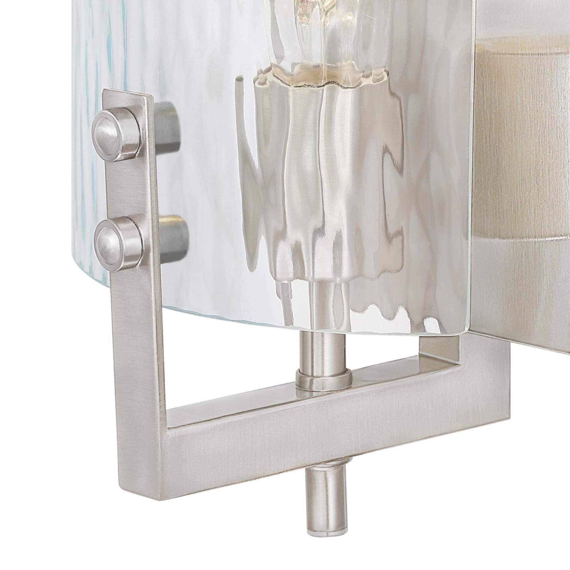 One Indoor Fixture, Finish Wall Sconce, 1-Light, Brushed Nickel Frosted Glass