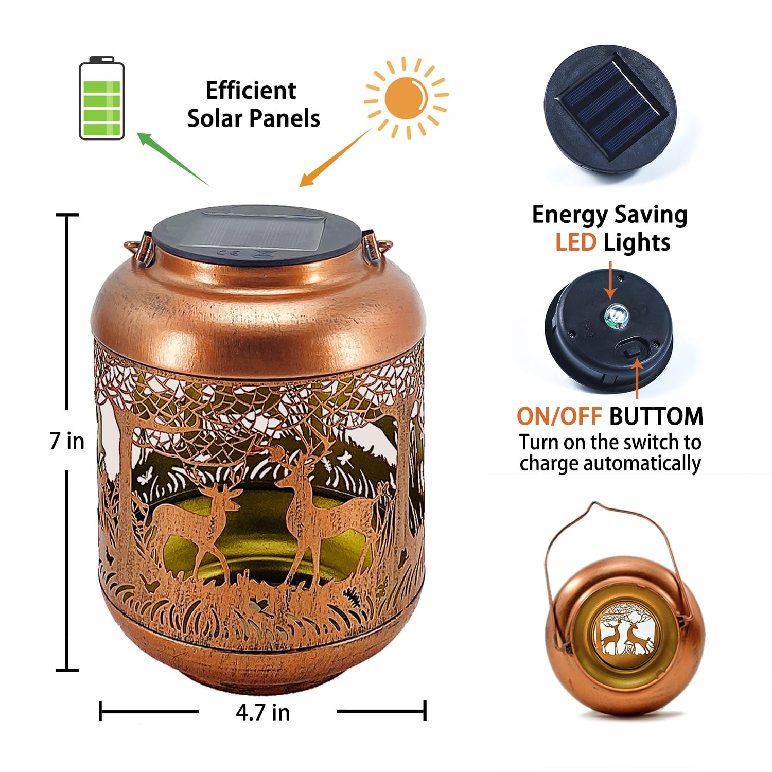 Hummingbird Solar Lanterns Outdoor Waterproof Hanging Solar Lights Hummingbird Gifts for Women Men Metal Bird Decorative LED Lanterns for Yard, Patio, Lawn, Tabletop, Pathway, Landscape, Garden Decor