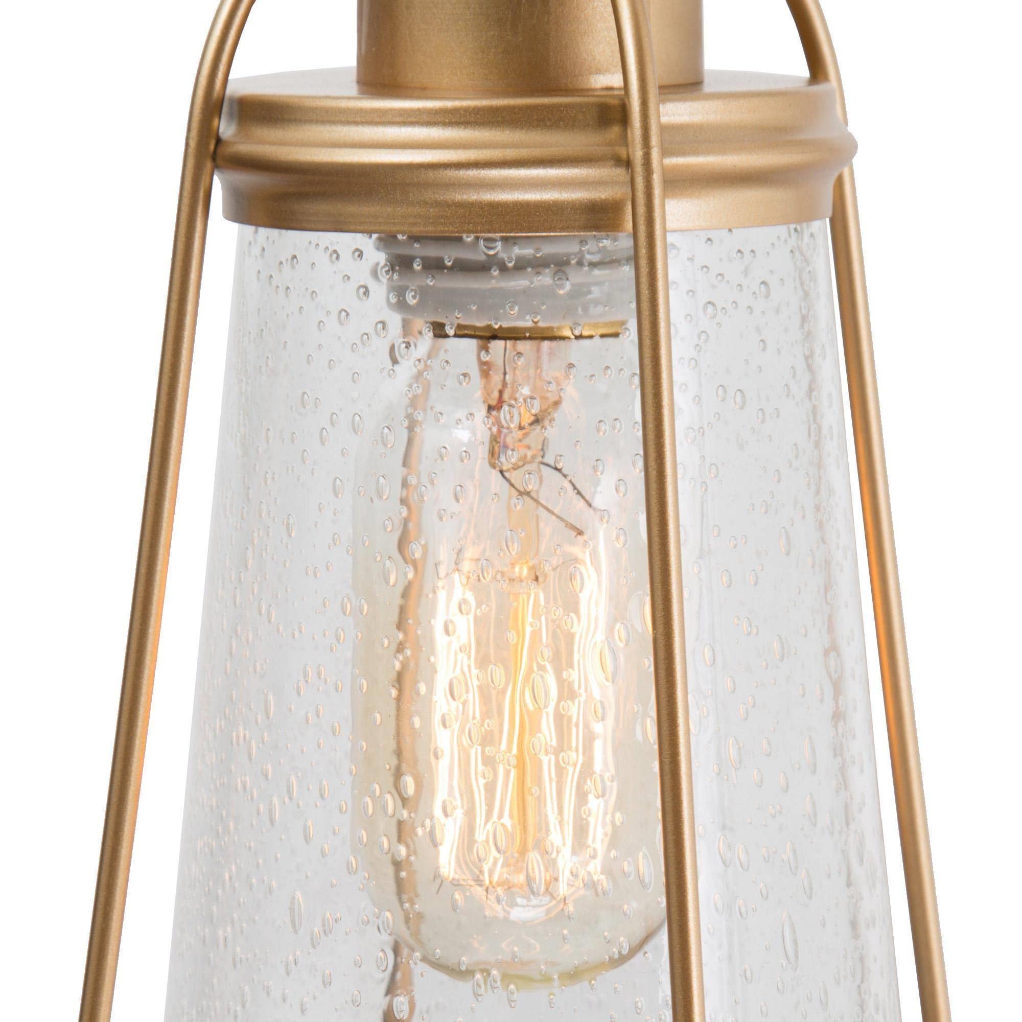 Pendant Light Kicthen Island, 1 Light Gold Pendant Hanging Light Fixtures, Modern Adjustable Pendant Light with Seeded Glass Shade