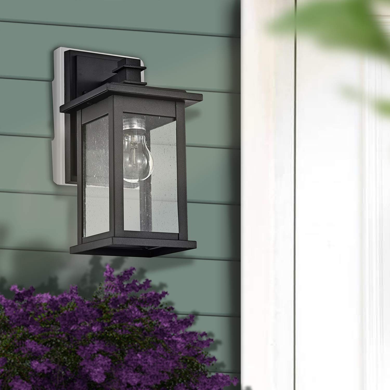 Outdoor Wall Sconce 2 Pack, 14.5 Inch Black Exterior Wall Mount Light Fixtures, Farmhouse Outside Lights for House, Garage, Porch, Patio, Yard, Hallway