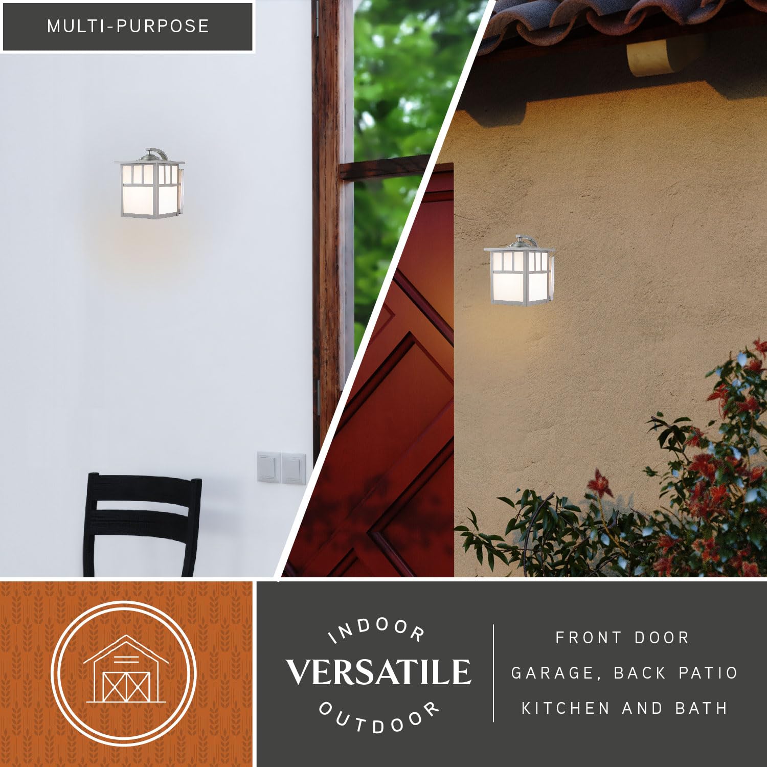 Indoor Outdoor Pendant Light - Mission Oil Burnished Bronze 7.25" Porch Hanging Ceiling Light Fixture with Honey Opal Glass, Craftsman Exterior Lantern Porch, Front Door, Entryway