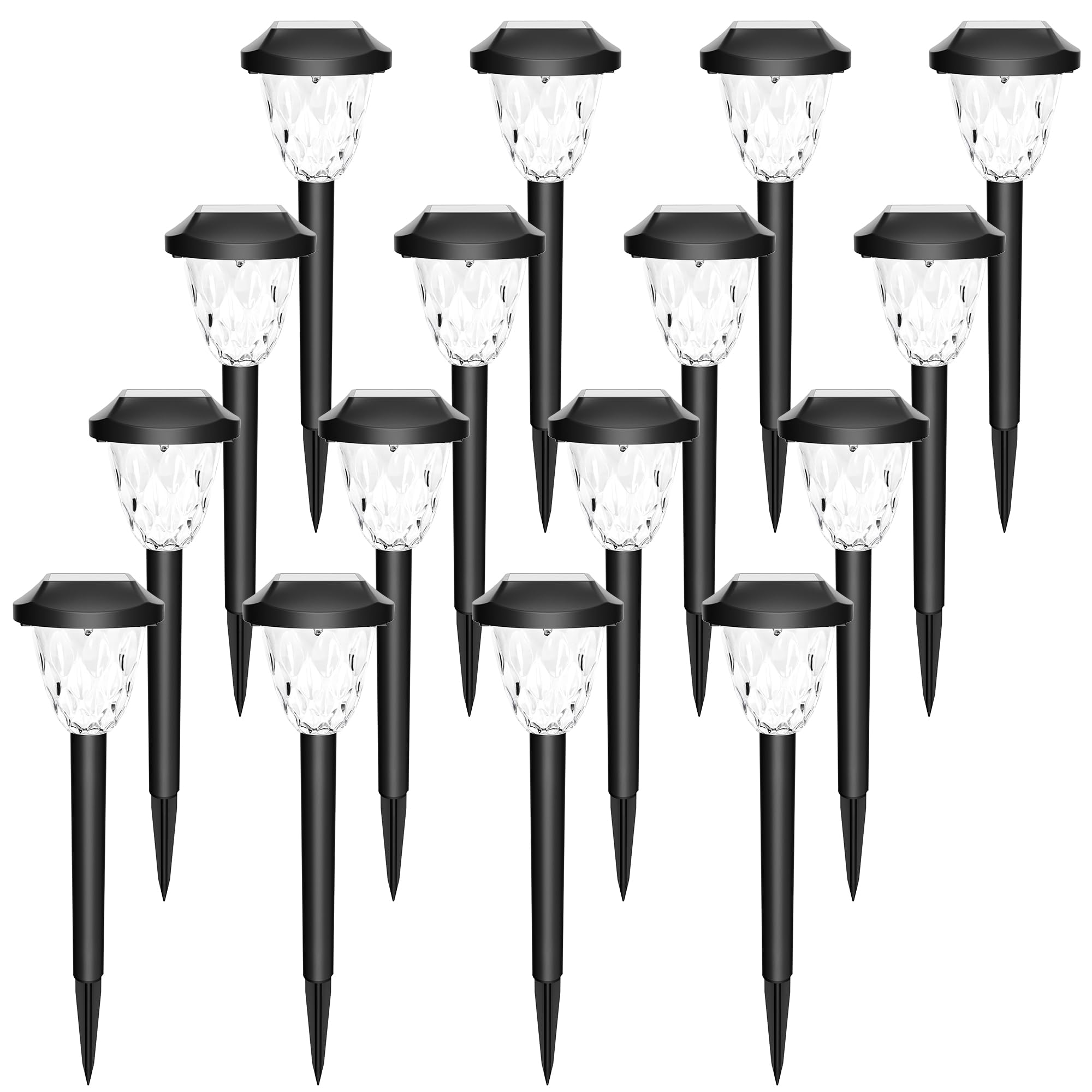 Solar Outdoor Lights, Bright Solar Halloween/Christmas Lights Outdoor with Great Pattern, Waterproof Auto On/Off Solar Lights for Outside Garden Walkway Driveway Yard Pathway(16 Pack)