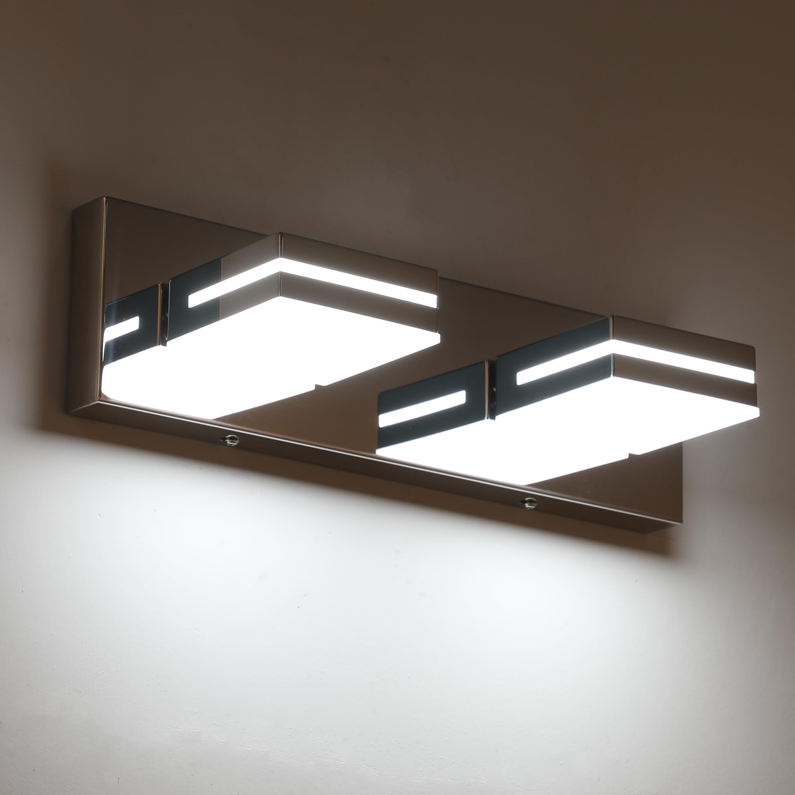 LED Modern Bathroom Vanity Light Fixtures (3-Light, 24-Inch), Matte Black Modern Acrylic Bathroom Wall Lighting Fixtures Over Mirror (Cool White 6000K)