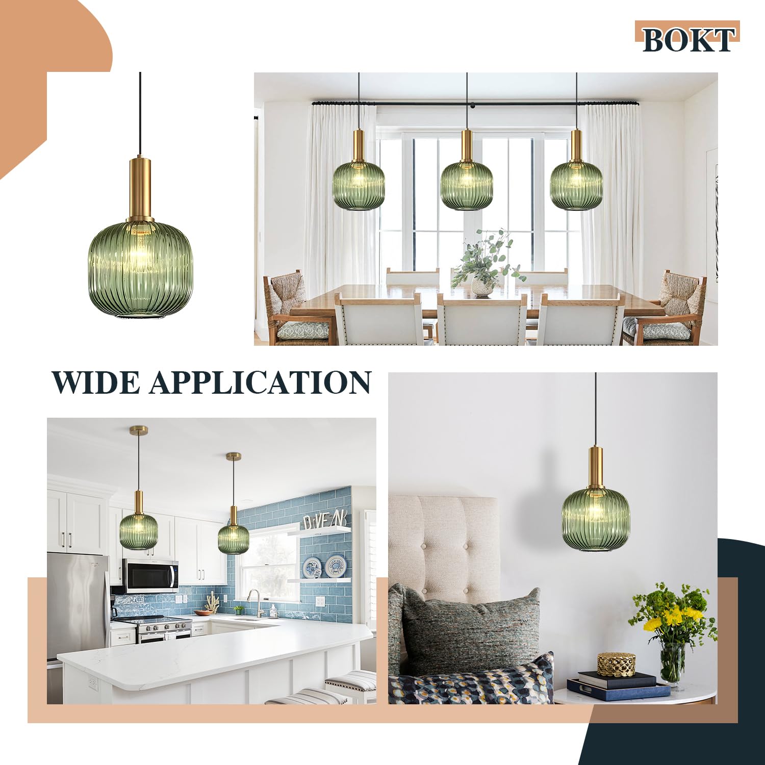 BOKT Modern Smokey Gray Glass Globe Pendant Light Adjustable 3-Light Cluster Pendant Lights Open Glass Kitchen Island Pendant Chandelier Vintage Multi Light Pendant Lighting Cluster Chandeliers