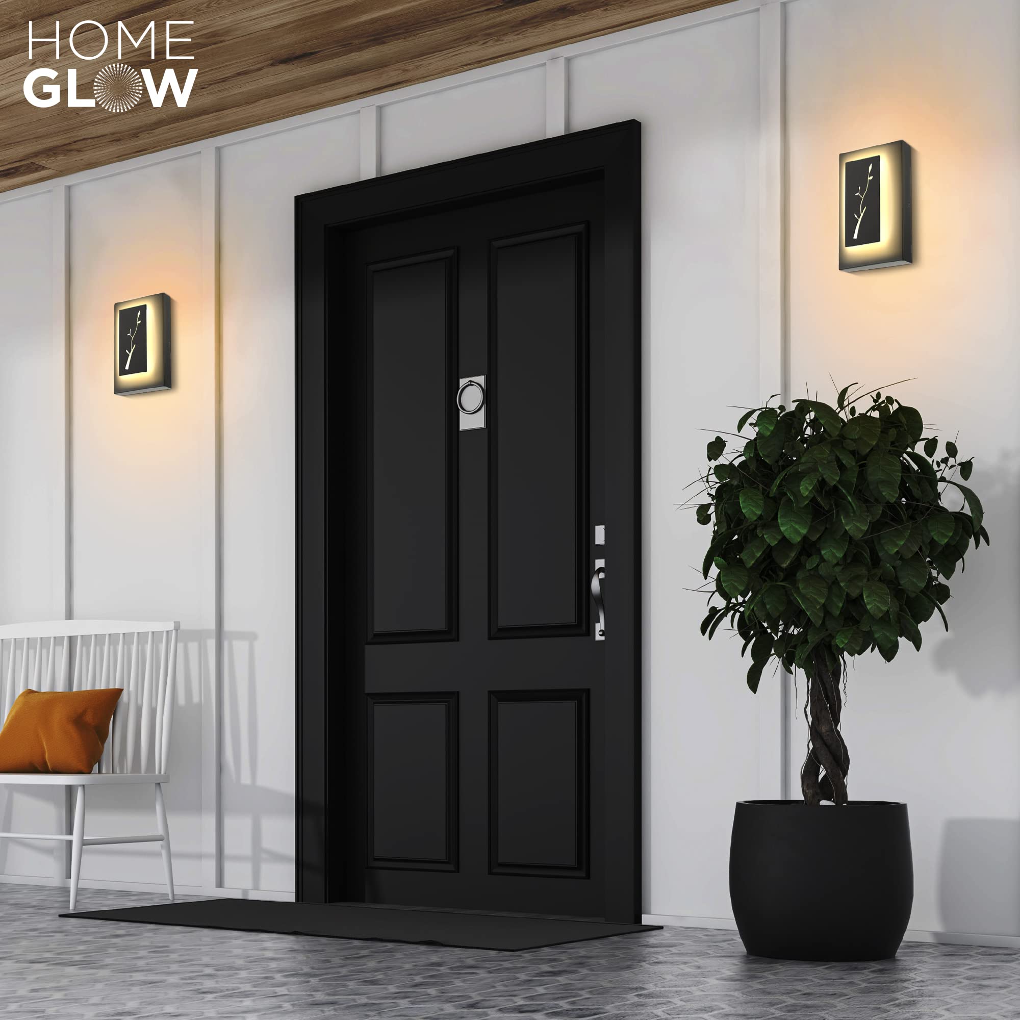 Wall Light Fixture for House. Porch, Patio, or Any Room; Outdoor or Indoor. Large Black Modern LED Wall Sconce. Warm White 3000k. Waterproof IP65. AC 5W Hardwired. Durable Metal.