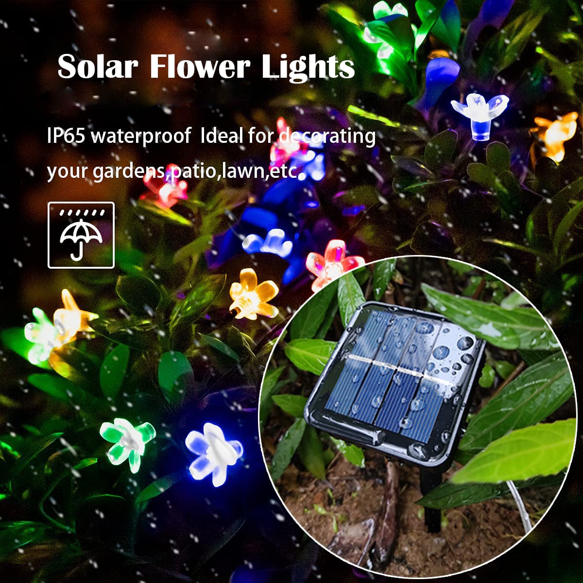 Solar Rope Lights Waterproof IP65 39FT 100LEDs Outdoor LED ‎Solar Outdoor Lights for Party Garden Yard Home Wedding Christmas Halloween Holiday Tree Decoration Lighting