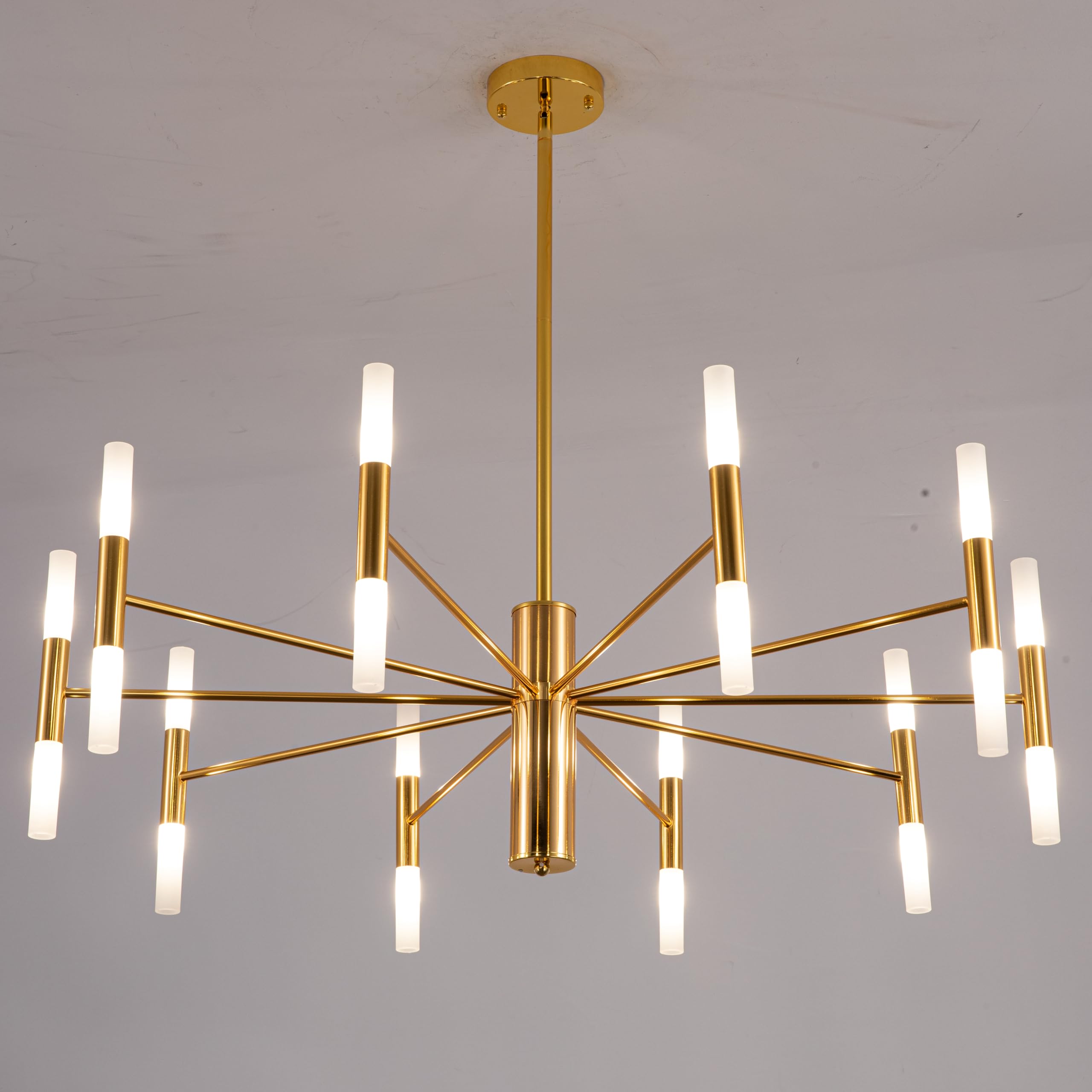 20-Light Gold Chandelier, Modern Farmhouse Dining Room Chandelier Over Table, E12 Metal Candle Pendant Light Fixtures Industrial Chandeliers for Bedroom, Foyer, Living Room and Entryway