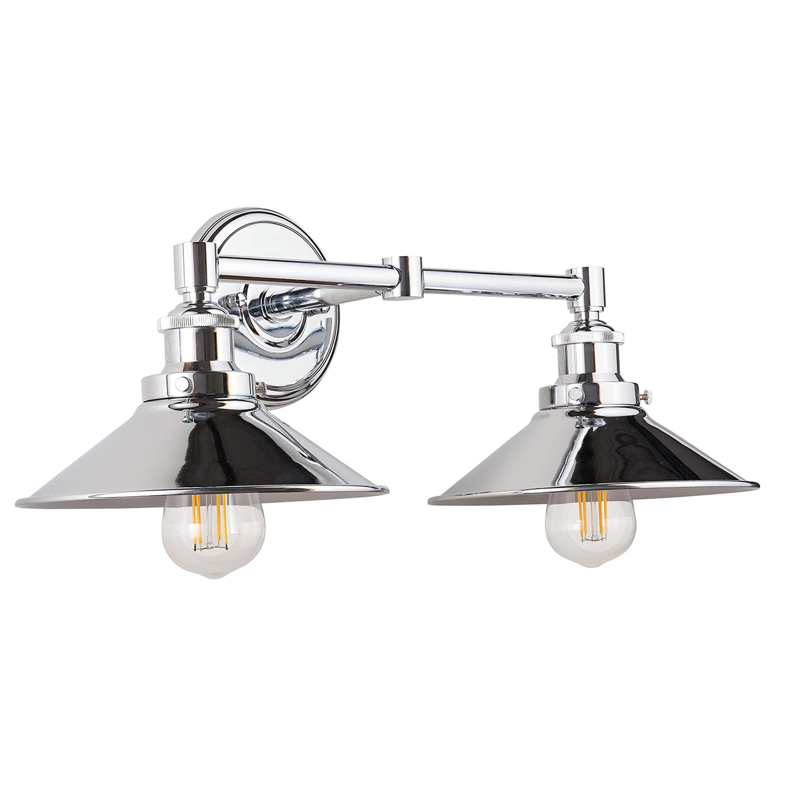 2 Light Bathroom Vanity Light Industrial Brushed Nickel Bathroom Light Fixtures above Mirror Bathroom Light Farmhouse Vanity Lights for Bathroom Lighting, Bulb Included