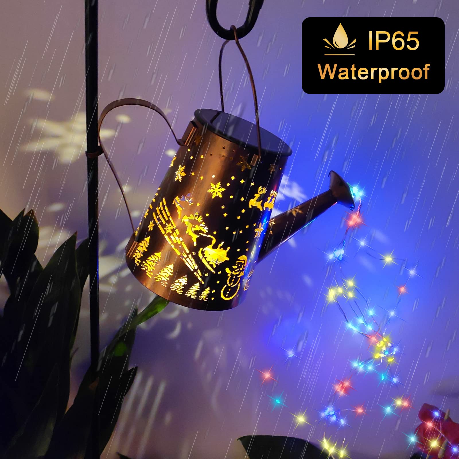 Solar Lights Outdoor Garden Decorations,Watering Can Landscape Light Large Hanging Lantern ,Outside Waterproof Patio Decor Perfect Gardening Gift