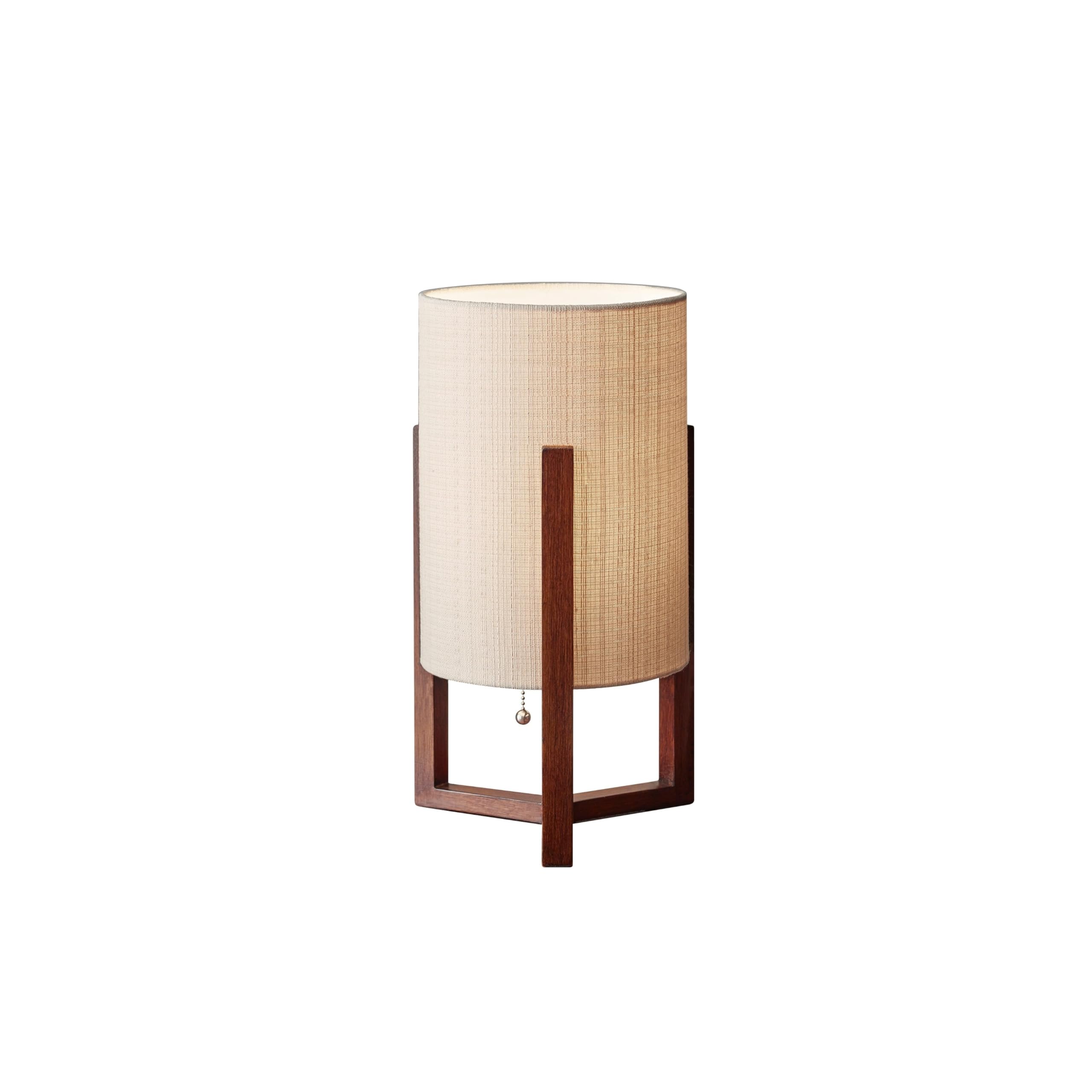 1504-15 Quinn Floor Lamp, 60 in, 150 W Incandescent/CFL, Walnut Birch Wood, 1 Wooden Lamp , White