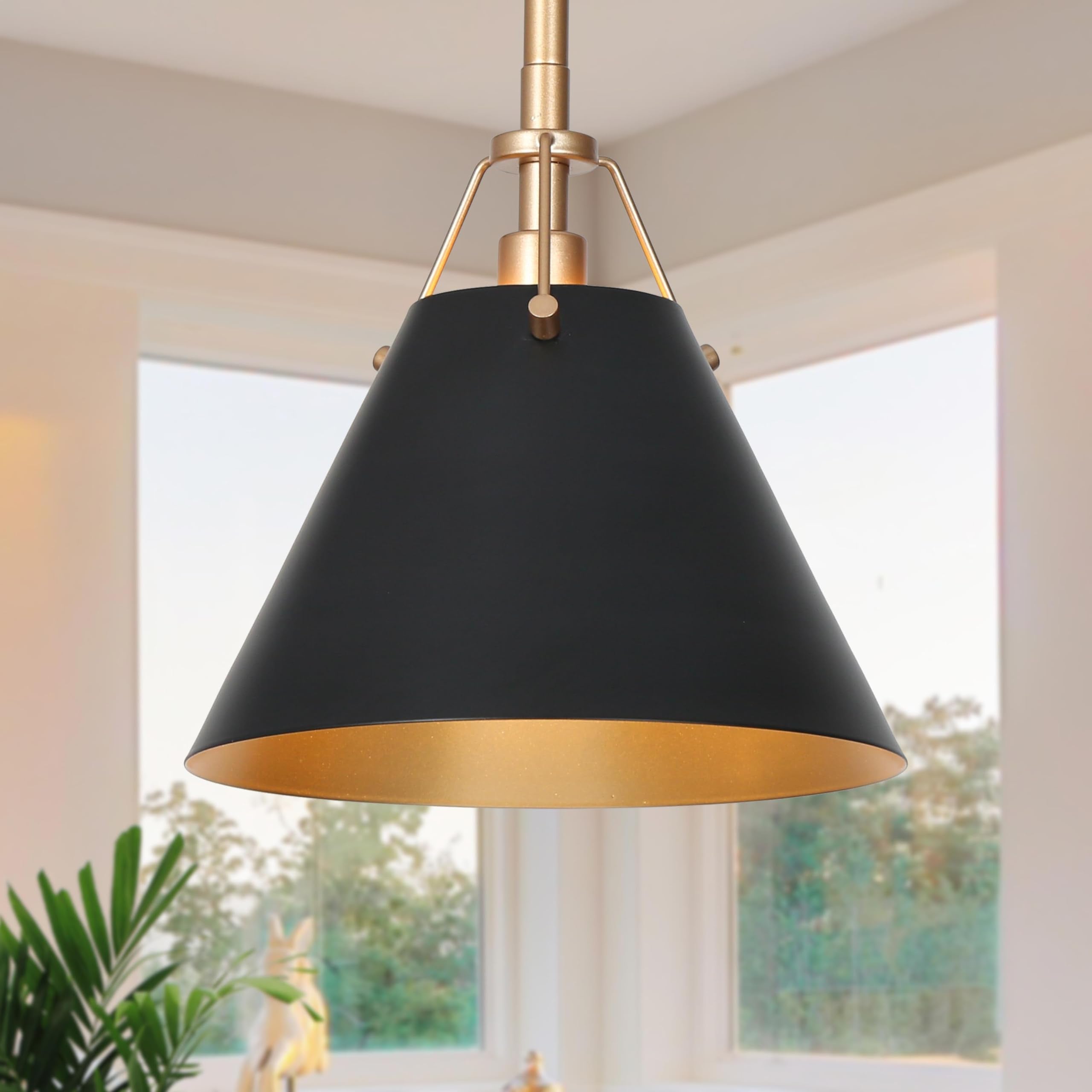 Gold Pendant Light, Modern Pendant Lights Kitchen Island with Frosted Glass Pendant Hanging Lights for Dining Room, Kitchen, Bedroom