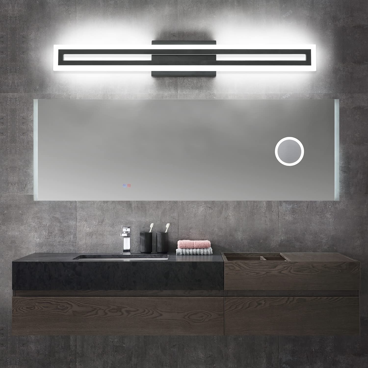 LED Vanity Light Bathroom Vanity Light,31.8 Inch Bathroom Lights Over Mirror 6000K Brushed Nickle