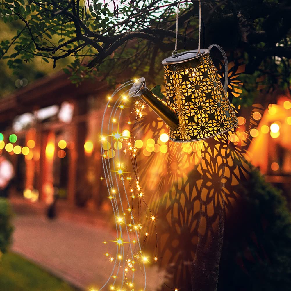 Solar Lights Outdoor Garden Decorations,Watering Can Landscape Light Large Hanging Lantern ,Outside Waterproof Patio Decor Perfect Gardening Gift