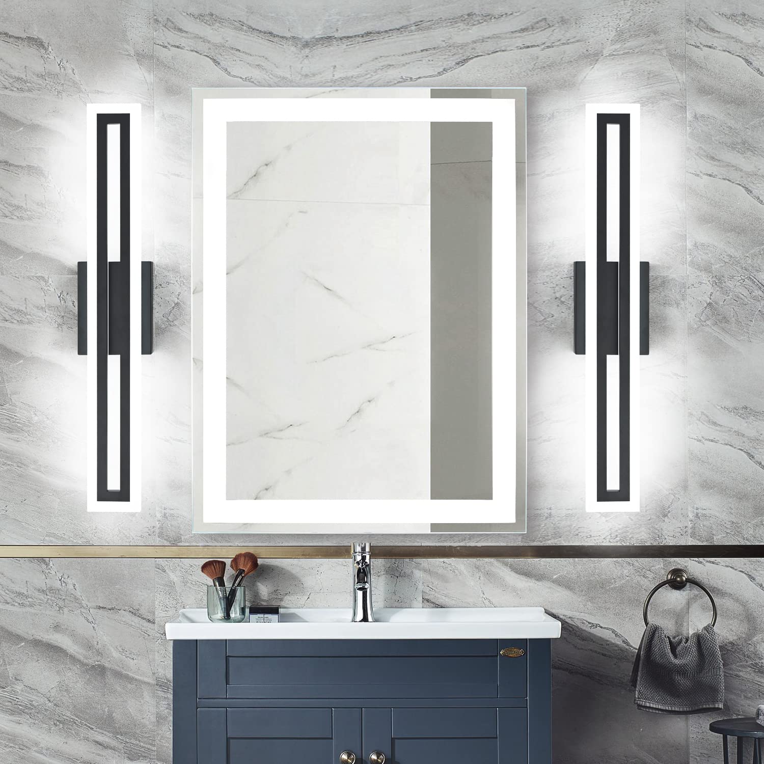 LED Vanity Light Bathroom Vanity Light,31.8 Inch Bathroom Lights Over Mirror 6000K Brushed Nickle