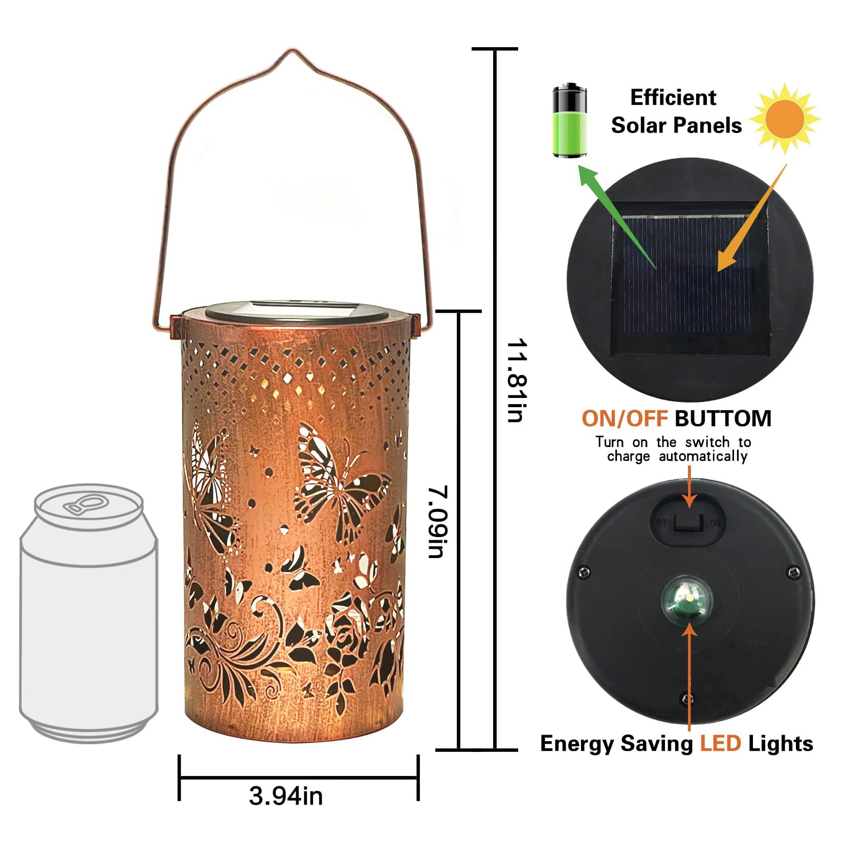 Hummingbird Solar Lantern Lights Outdoor Hanging, Metal Decor Lanterns-Waterproof LED Decorative Light for Garden Patio Yard Lawn Backyard Front Porch as Gifts for Mom Grandma Women