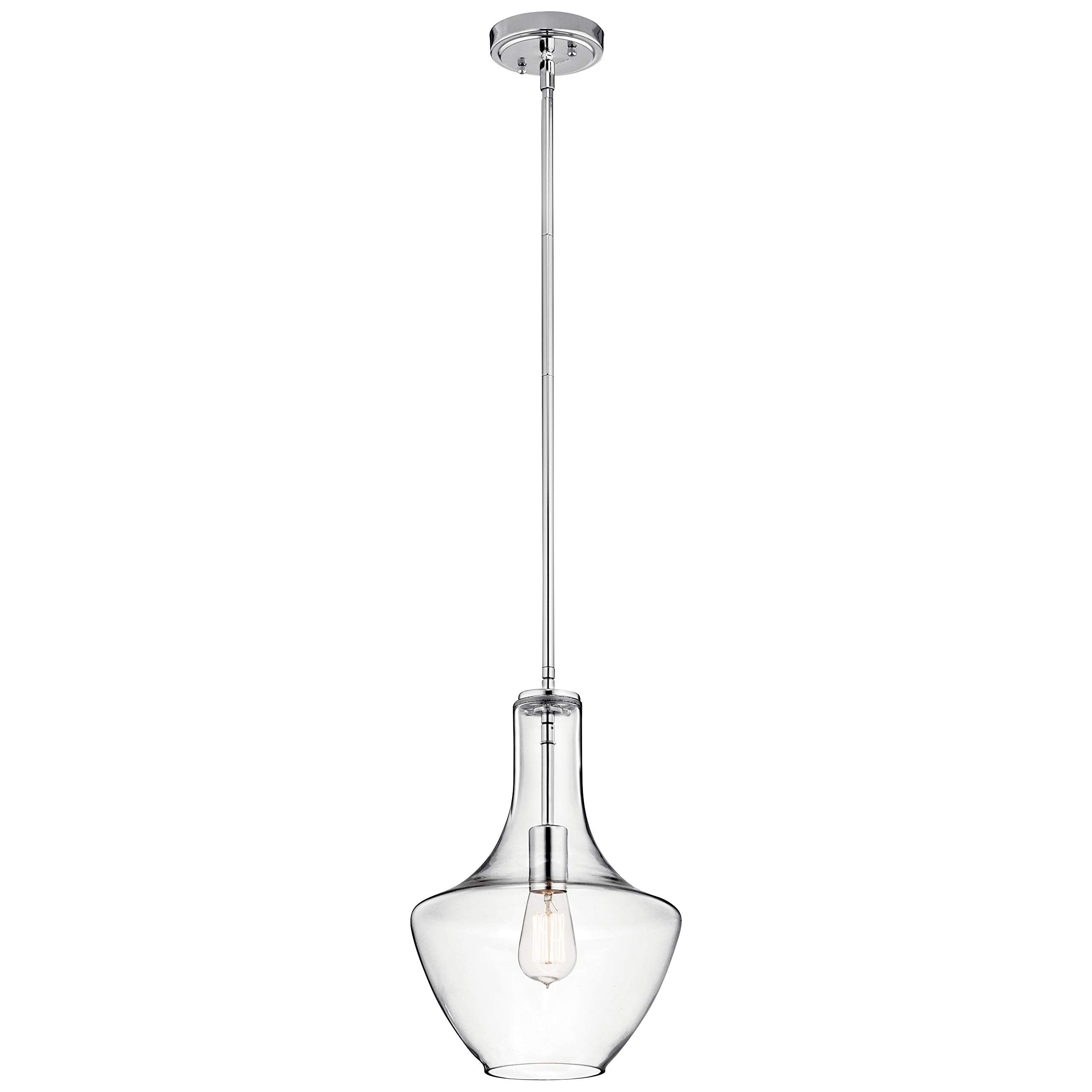 19.75" Kitchen Bell Pendant in Olde Bronze®, 1-Light Clear Glass Pendant Light, (19.75" H x 13.75" W), 42046OZ