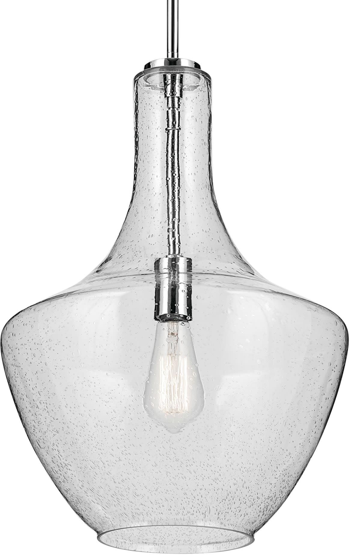 19.75" Kitchen Bell Pendant in Olde Bronze®, 1-Light Clear Glass Pendant Light, (19.75" H x 13.75" W), 42046OZ