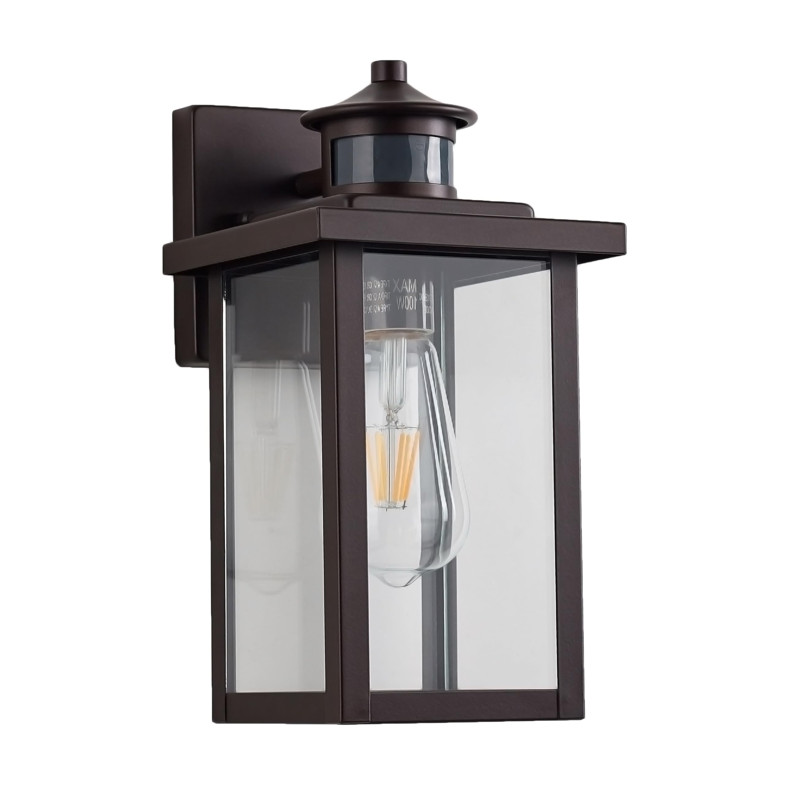 Oil Rubbed Bronze Exterior Wall Light Fixture, Outdoor Wall Lantern with Clear Water Glass, Outside Light for House Entryway Porch