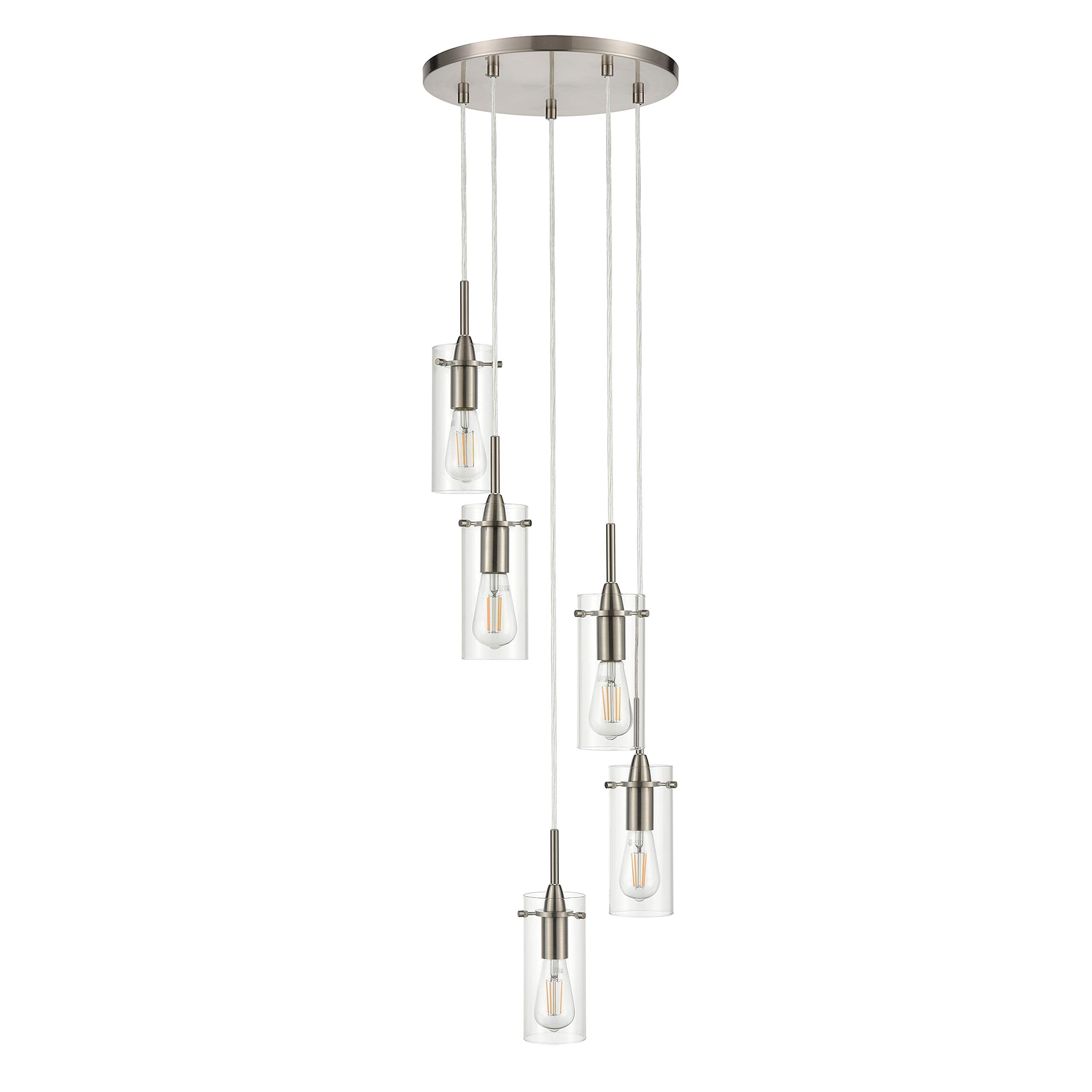 Linea di Liara Effimero 3-Light Cluster Pendant Lights Stairwell Lighting Small Chandelier Black Modern Chandelier Light Fixture Foyer Chandeliers Entryway High Ceiling Staircase Lights