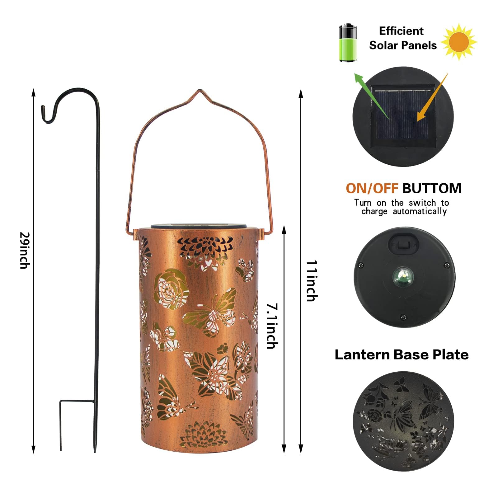 Hummingbird Solar Lantern Lights Outdoor Hanging, Metal Decor Lanterns-Waterproof LED Decorative Light for Garden Patio Yard Lawn Backyard Front Porch as Gifts for Mom Grandma Women