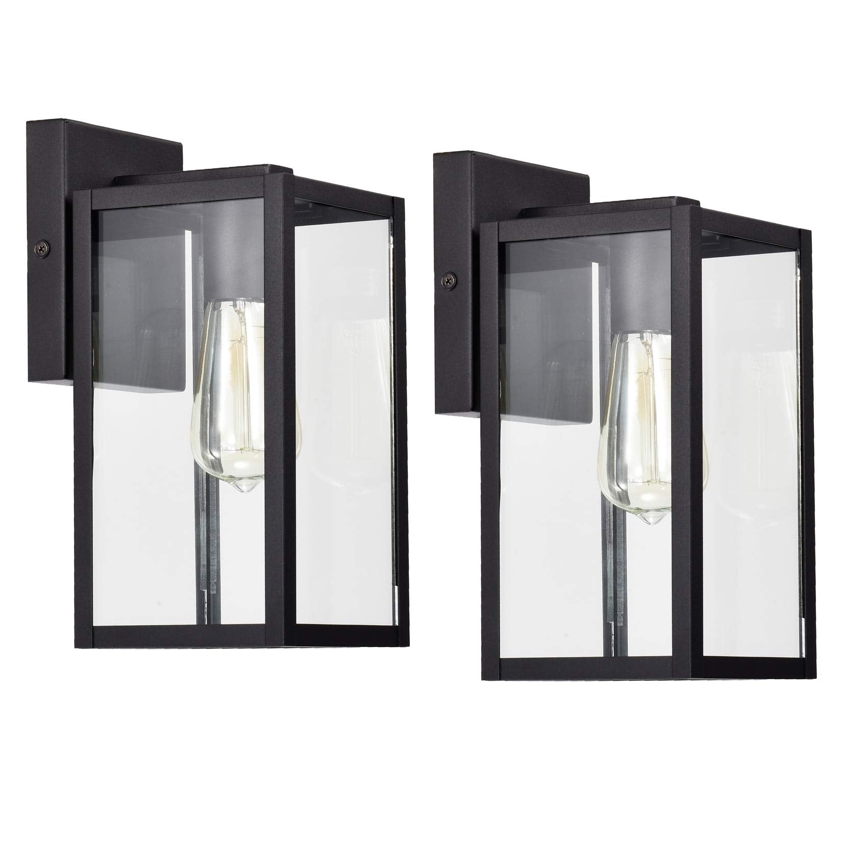 Outdoor Wall Sconce 2 Pack, 14.5 Inch Black Exterior Wall Mount Light Fixtures, Farmhouse Outside Lights for House, Garage, Porch, Patio, Yard, Hallway