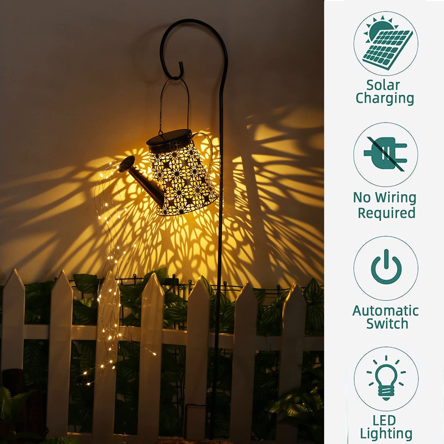 Solar Lights Outdoor Garden Decorations,Watering Can Landscape Light Large Hanging Lantern ,Outside Waterproof Patio Decor Perfect Gardening Gift