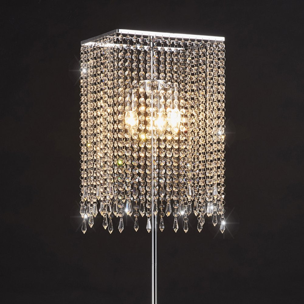 Floor Lamp, Crystal Lava Lamp, Raindrop Standing Light for Bedroom, Living Room or Gift Silver