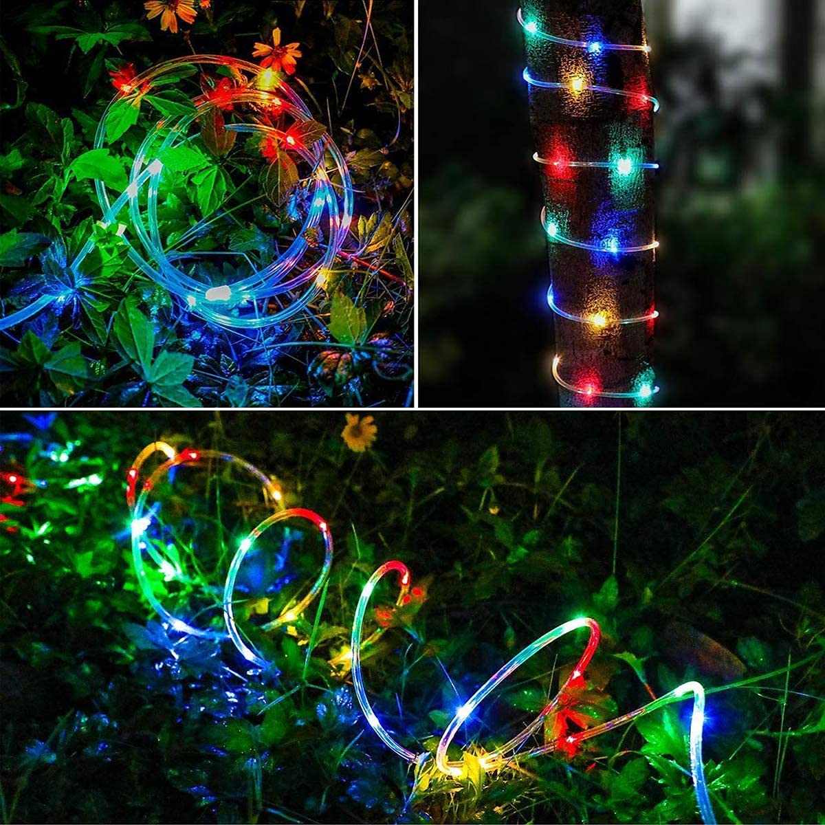 Solar Rope Lights Waterproof IP65 39FT 100LEDs Outdoor LED ‎Solar Outdoor Lights for Party Garden Yard Home Wedding Christmas Halloween Holiday Tree Decoration Lighting