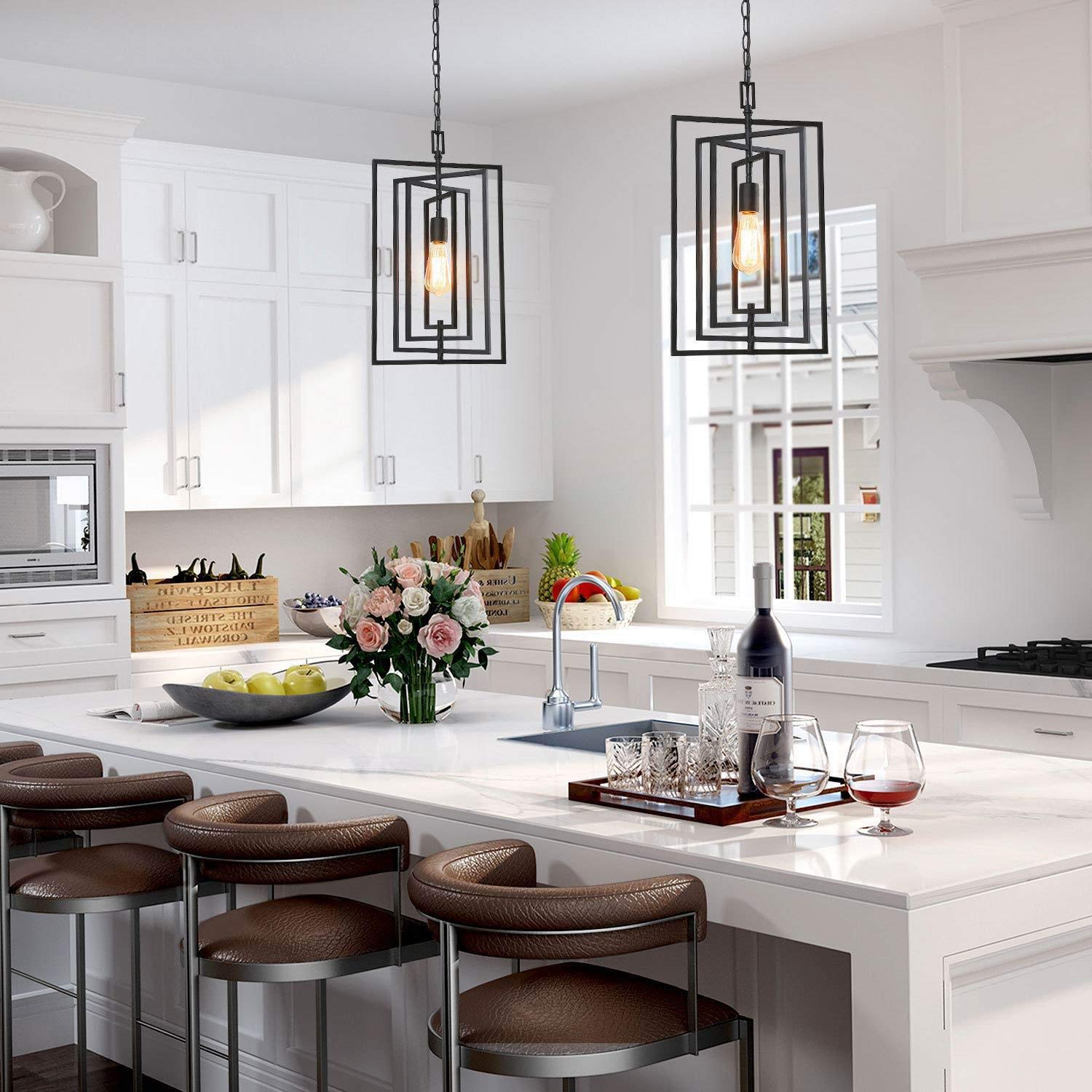 Gold Chandelier, Pendant Lighting for Kitchen Island with Adjustable Framework, W12 xH20.4