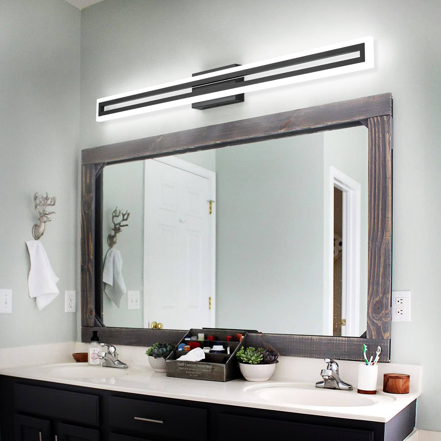 LED Vanity Light Bathroom Vanity Light,31.8 Inch Bathroom Lights Over Mirror 6000K Brushed Nickle