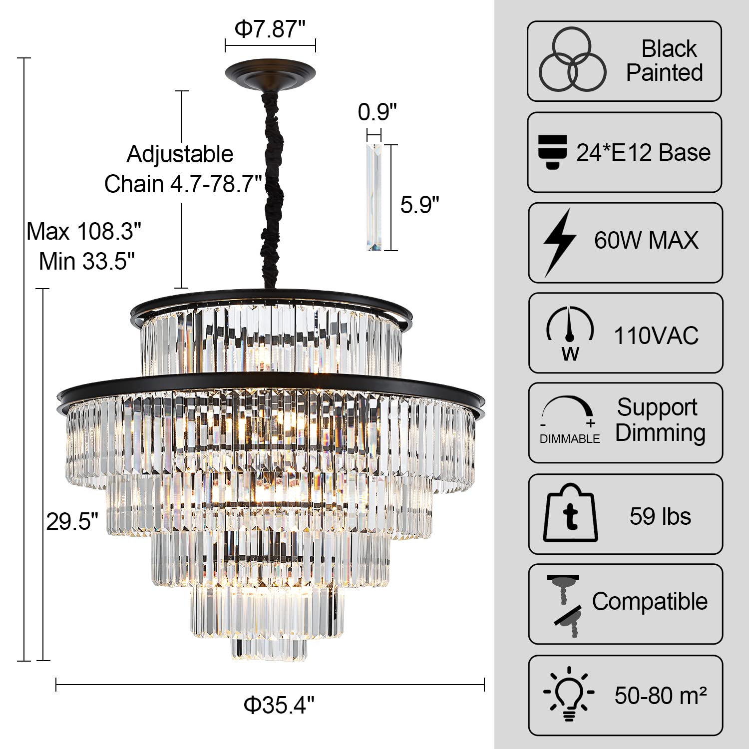 23" 8-Light Modern Crystal Chandelier Light Fixtures 2 Rings Gold Luxury Chandeliers for Dining Room Round Hanging Pendant Lighting for Living Room Kitchen Entryway Bedroom