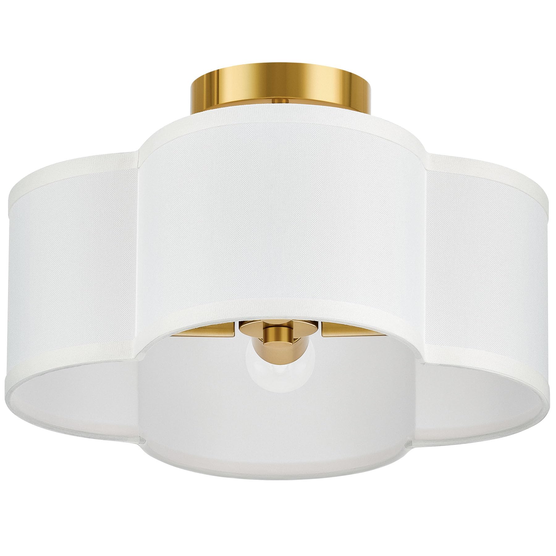 Semi Flush Mount Ceiling Light, 13'' Drum Ceiling Light Fixture with 2 Light, Modern Close to Ceiling Light Fixture for Bedroom Living Room Hallway Kitchen, Bronze Finish