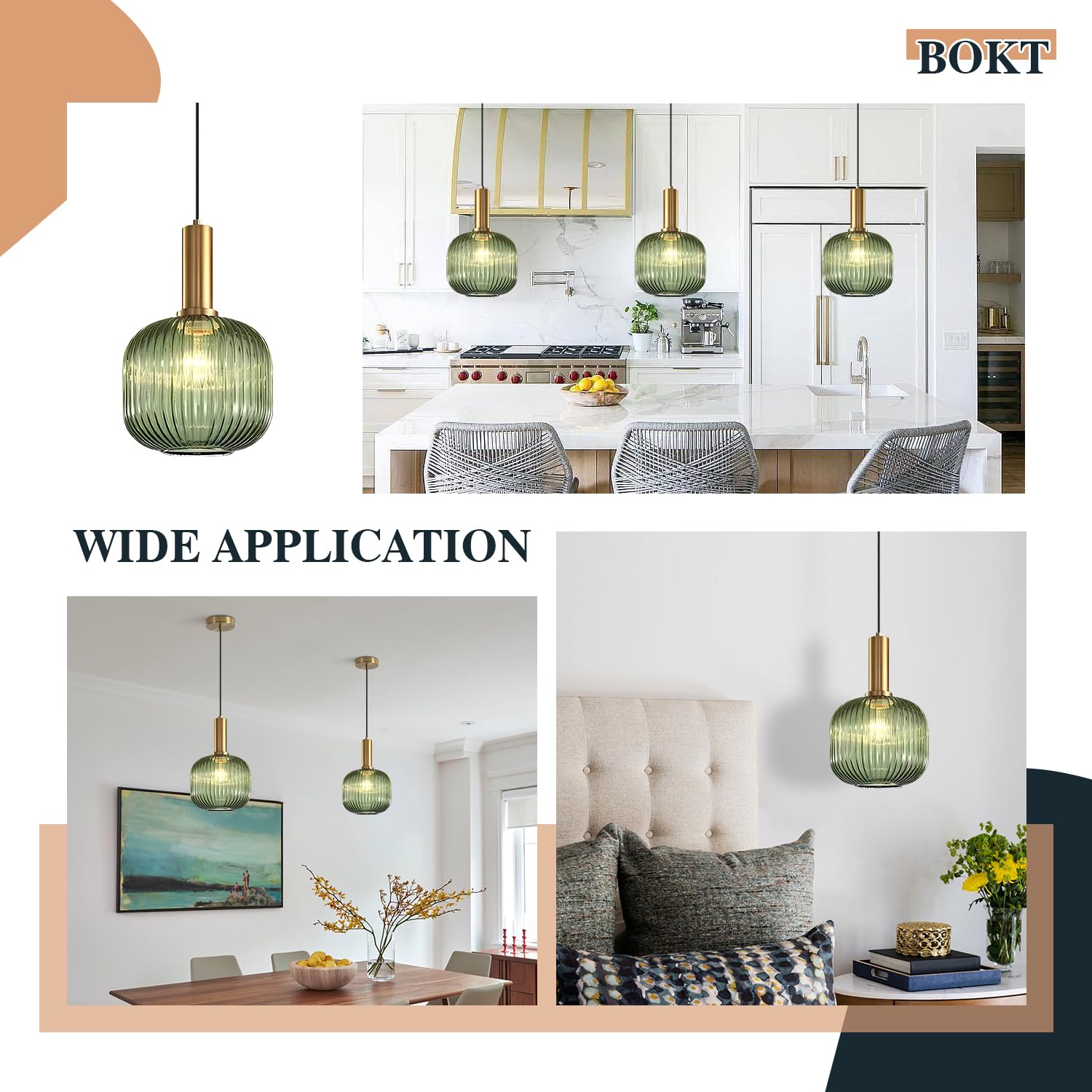 BOKT Modern Smokey Gray Glass Globe Pendant Light Adjustable 3-Light Cluster Pendant Lights Open Glass Kitchen Island Pendant Chandelier Vintage Multi Light Pendant Lighting Cluster Chandeliers