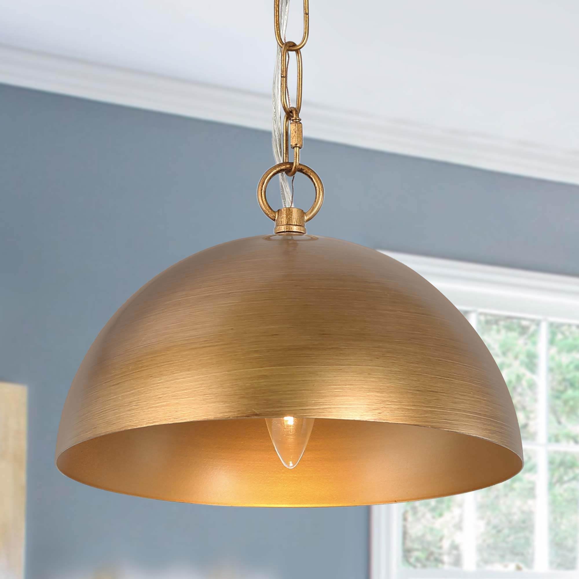 Gold Pendant Light, Modern Pendant Lights Kitchen Island with Frosted Glass Pendant Hanging Lights for Dining Room, Kitchen, Bedroom