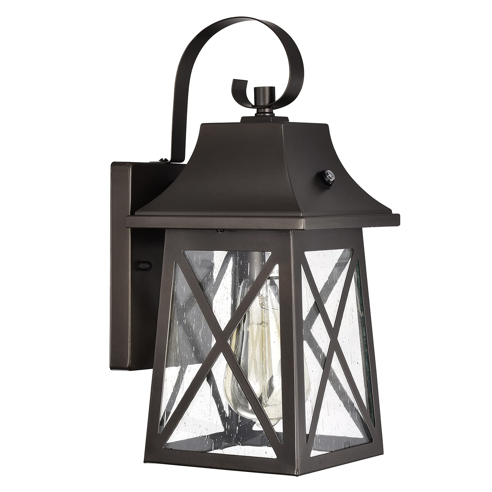 Porch Light Fixture, Oil Rubbed Bronze Outdoor Wall Sconce,13.25" Farmhouse Porch Light with Clear Seedy Glass for Garage, Patio, Porch, Doorway, Entryway.