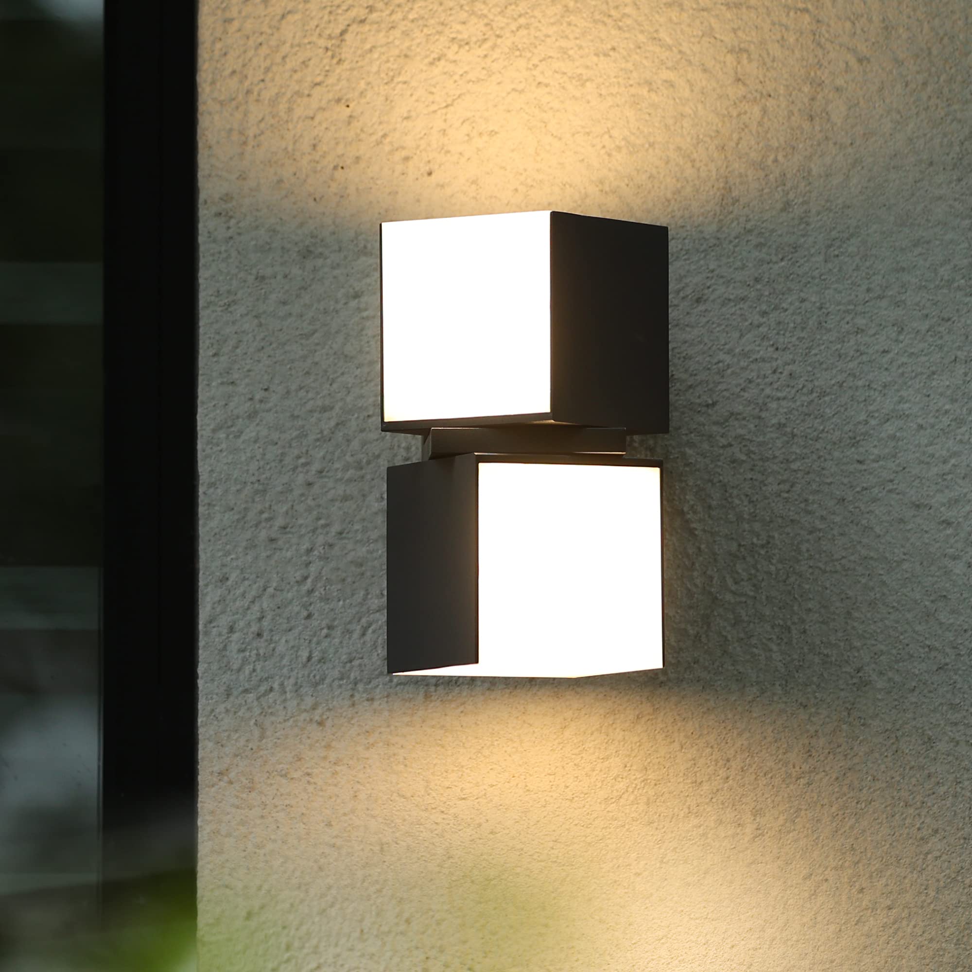 LED Integrated Porch Wall Light Outdoor and Indoor Bedroom LED Wall Lantern Sconce-Black