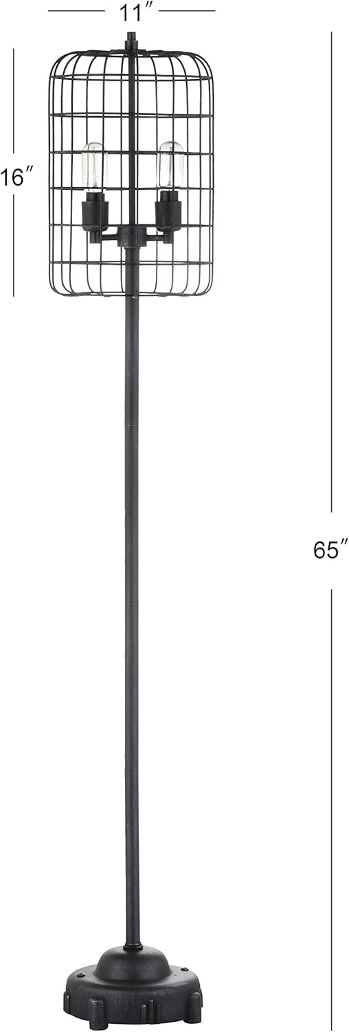 65" Industrial Metal Floor Lamp Industrial,Rustic,Transitional for Bedrooms, Living Room, Office, Reading, Black/Silver