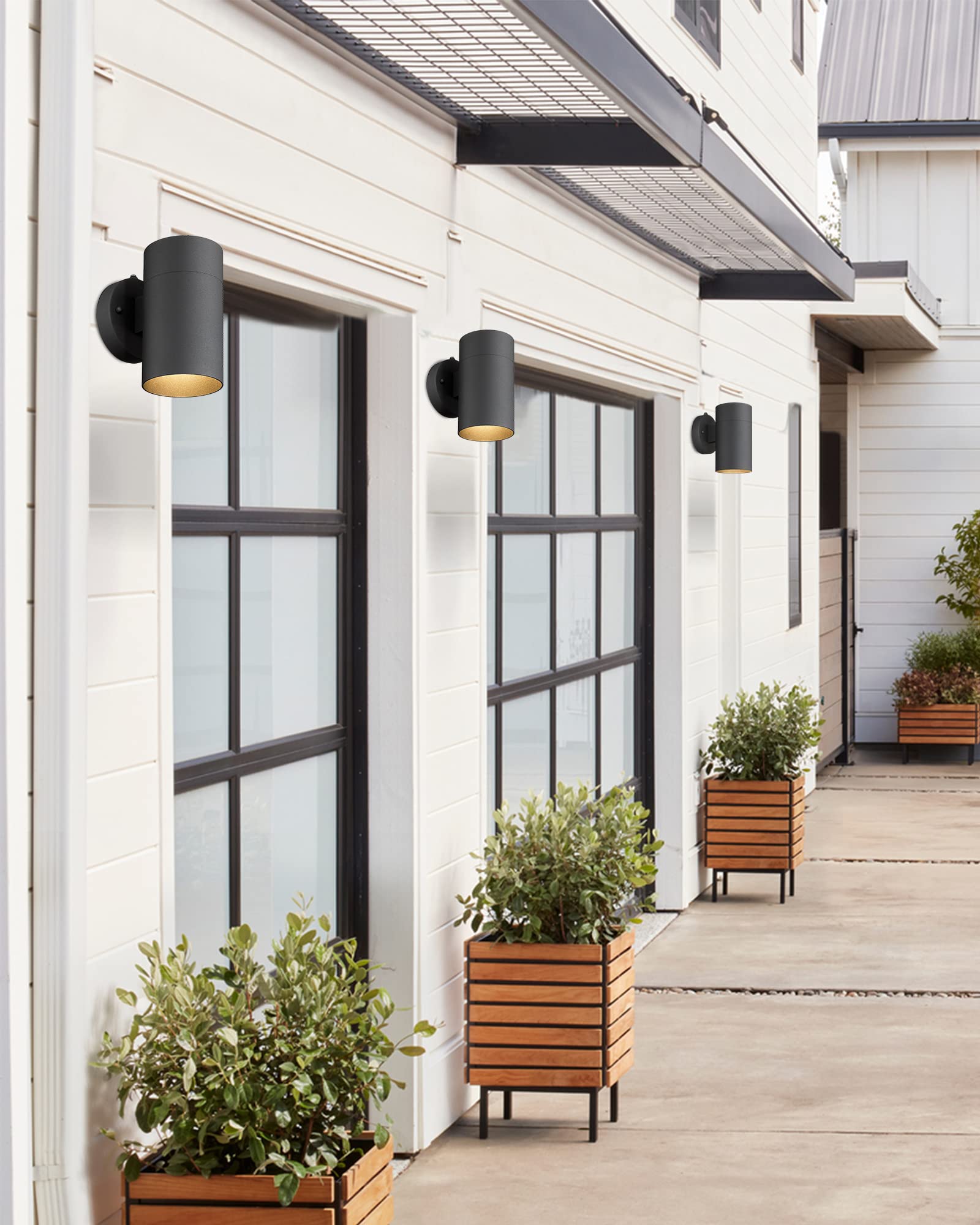 Ken & Ricky Outdoor Wall Light, Exterior Wall Sconce, Outside Wall Light Fixtures with Matte Black for Porch Garage Patio Doorway Entryway House -1 Pack