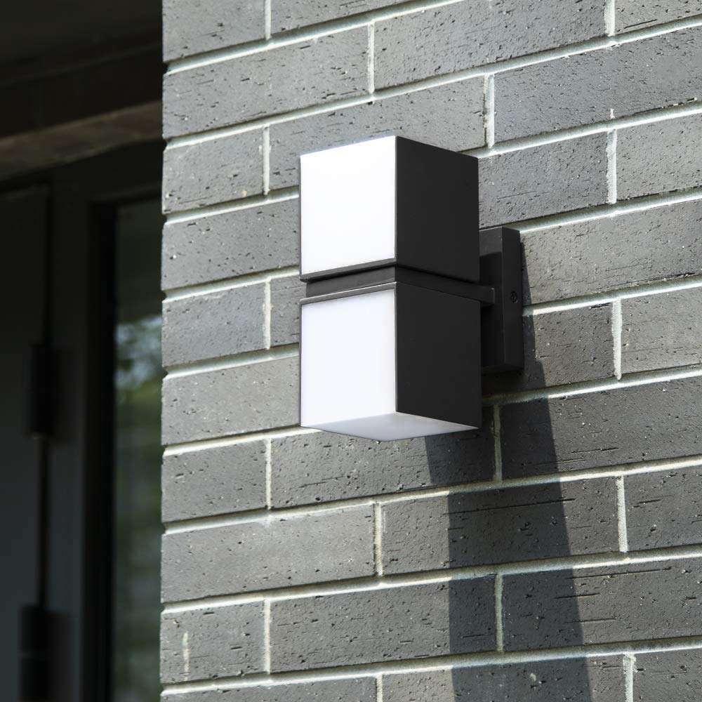 LED Integrated Porch Wall Light Outdoor and Indoor Bedroom LED Wall Lantern Sconce-Black