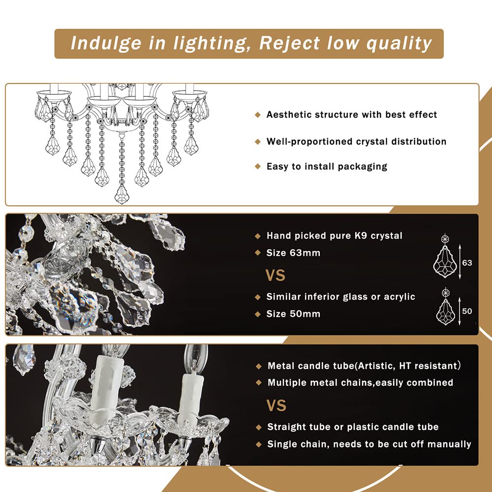 Large Gold Chandelier Light Fixtures - 36 Lights, 4 Layers Modern Crystal Chandeliers for Hotel, Lobby, Foyer, Entrance Hall, Staircase