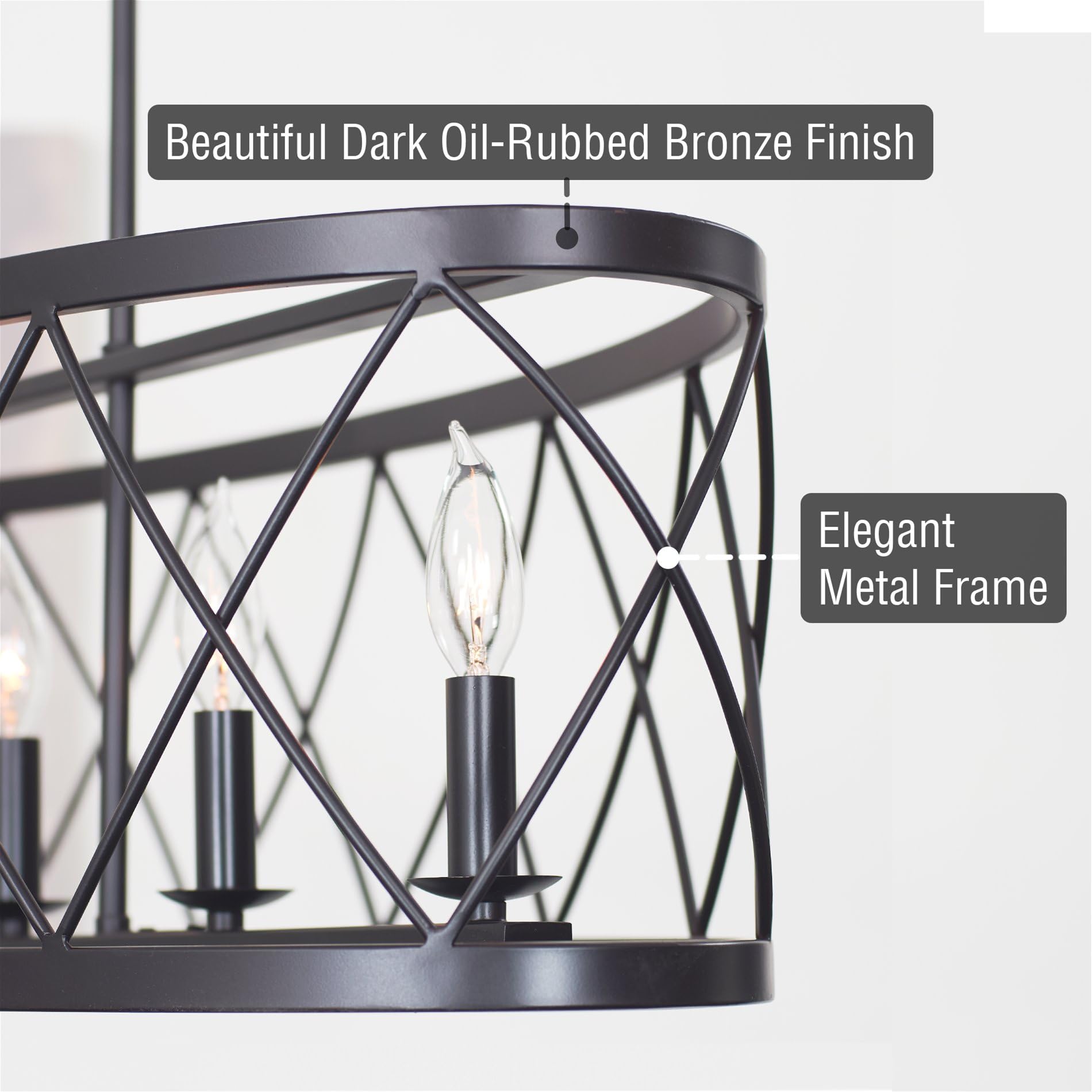 Eleanor 27" Traditional 3-Light Chandelier, Cylinder Foyer Pendant Light, Adjustable Height, Antique White Finish