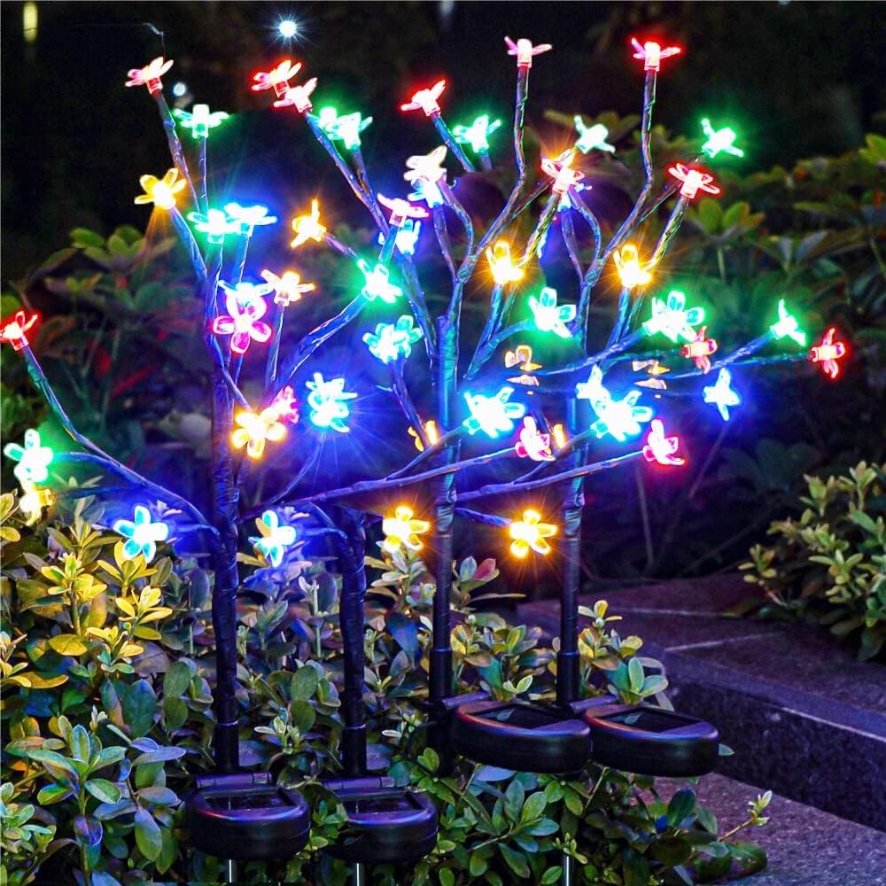 Solar Flowers Lights Garden Decor, Solar Garden Lights Outdoor Decorative,2Pack 40LED Solar Lights Outdoor Garden Waterproof Fairy Lights for Outside Yard,Lawn Decorations Gardening Gifts