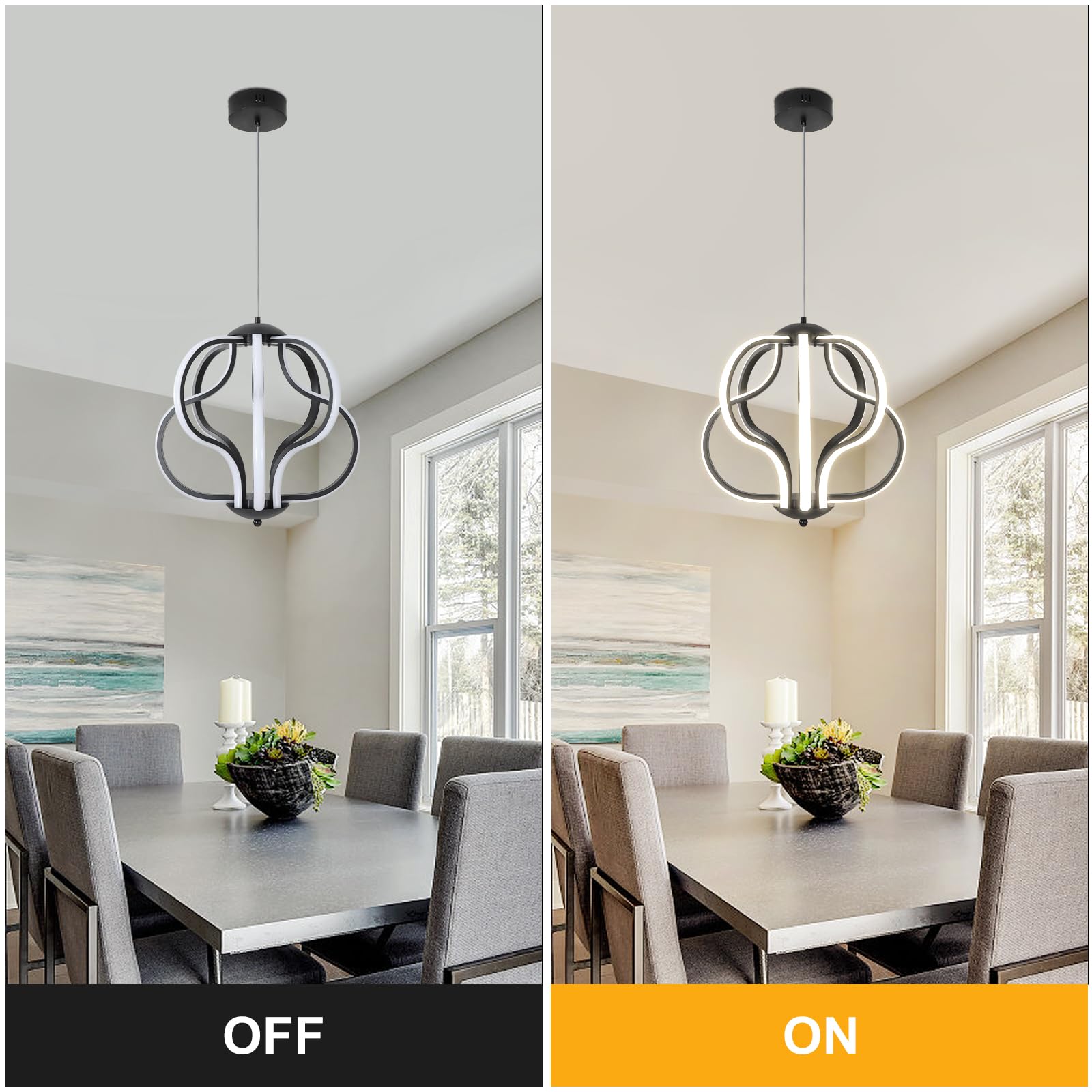 Modern Led Chandelier,Chrome Hanging Pendant Lights for Dining Room Foyer Entryway Kitchen Living Room 8 Lights